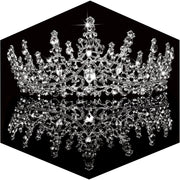 TOBATOBA Silver Wedding Crystal Tiaras and Crowns for Women, Bride Royal Queen Headband Princess Quinceanera Headpieces for Birthday Prom Pageant Party