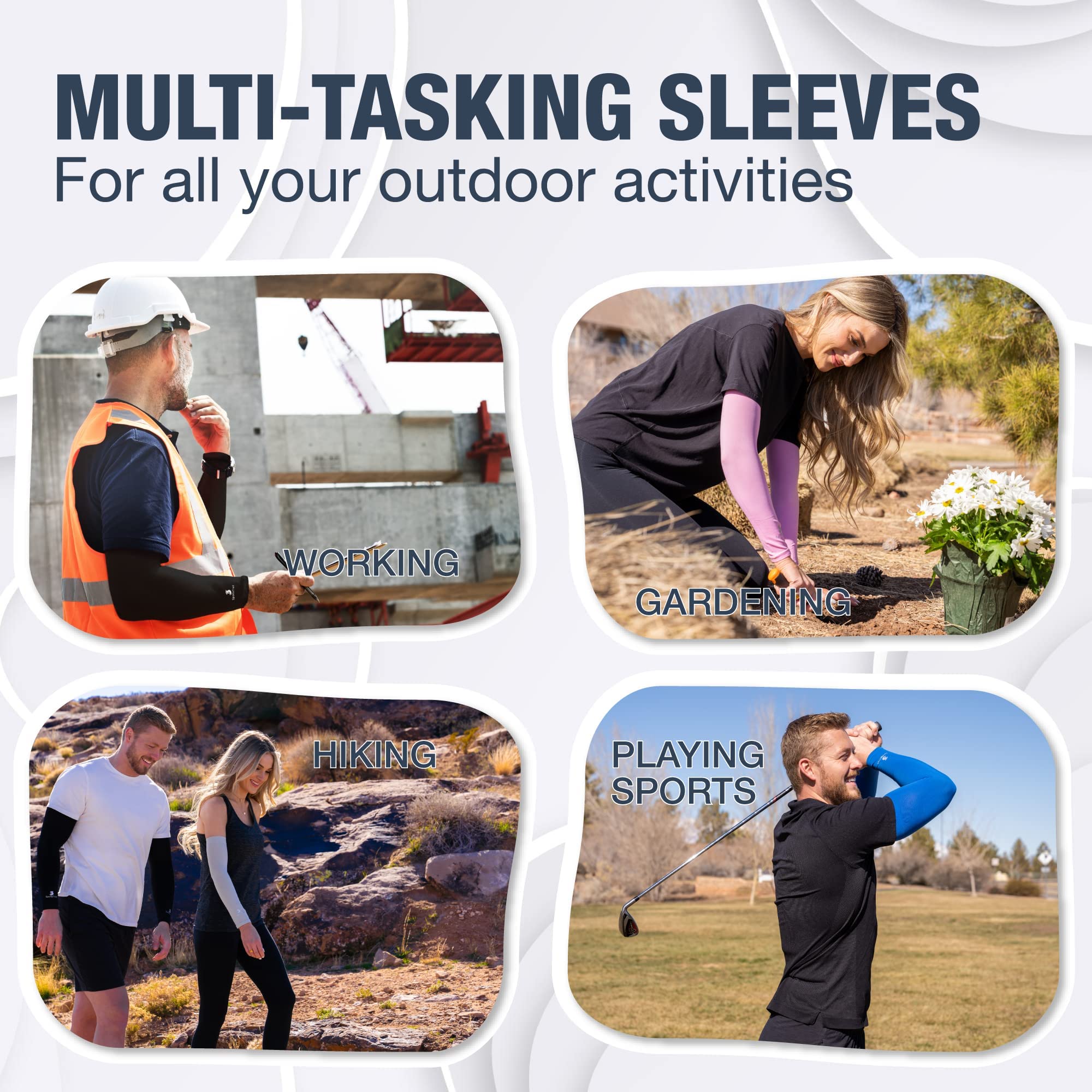 SportsTrail Cooling Arm Sleeves for Men & Women – Breathable, Moisture-Wicking, Sun Protection for Sports, Basketball, Football, Running, Golf, Cycling, Volleyball Arm Sleeves for Women, Men & Youth