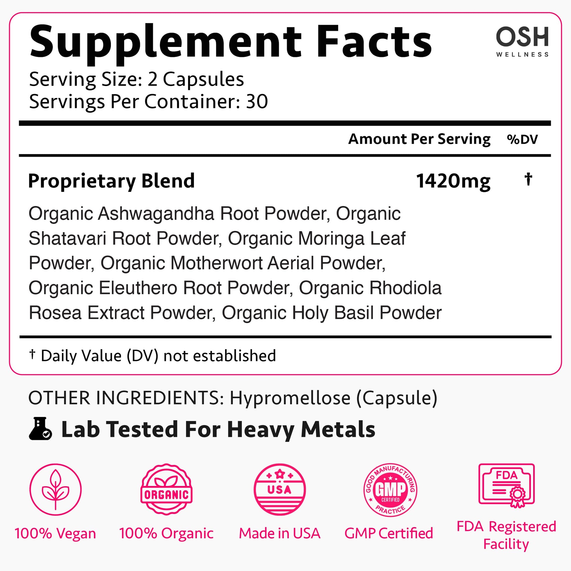 Ayurvedic Hormone Balance for Women | Cortisol Manager | Regulates Estrogen | Made in USA | Ashwagandha, Rhodiola, & Shatavari | Mood, Energy, & Sleep Support | Stress Relief | 60 Ct. - OSH Wellness
