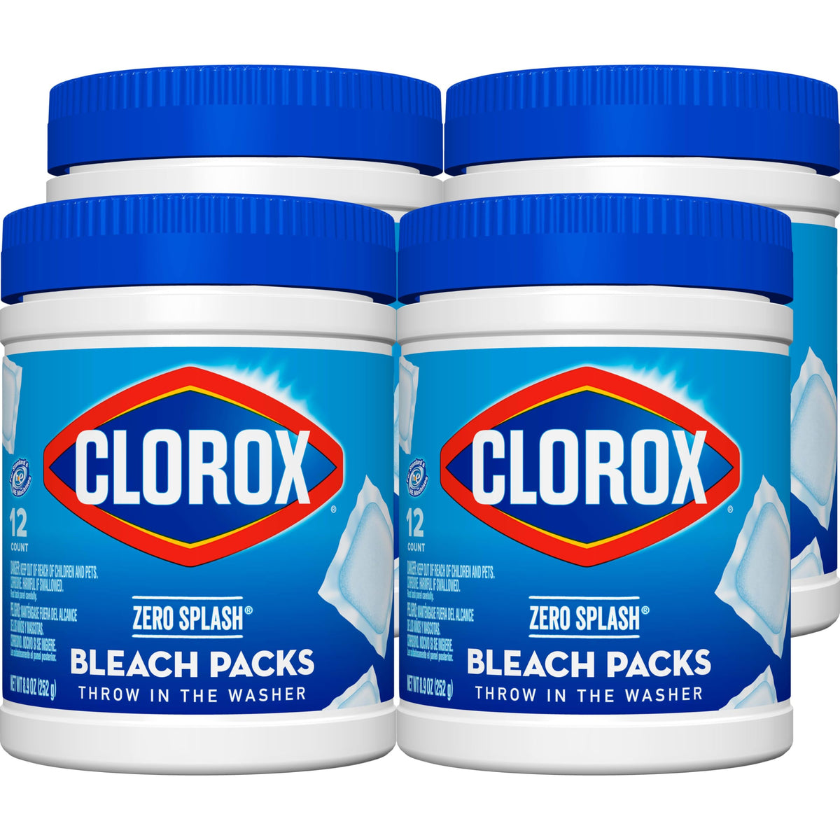 CLOROX Zero Splash Bleichmittel-Packs - Wäsche-Pods, 4er-Pack