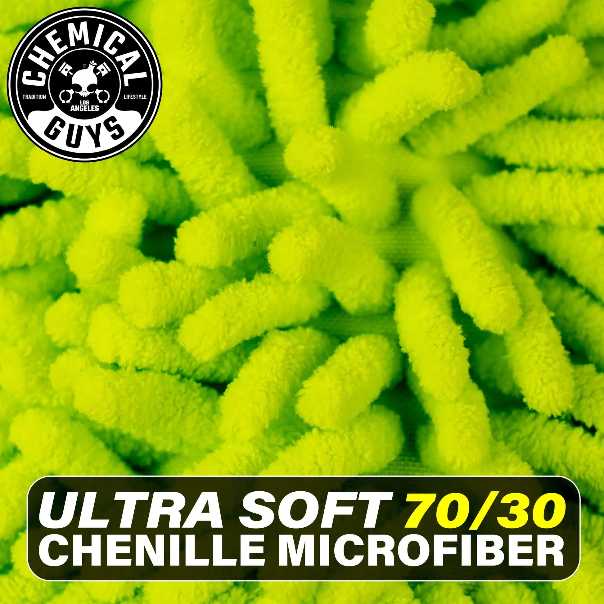 Chemical Guys MIC493 Chenille Premium Scratch-Free Microfiber Wash Mitt, Lime Green, 9.6" x 2.3" x 7"