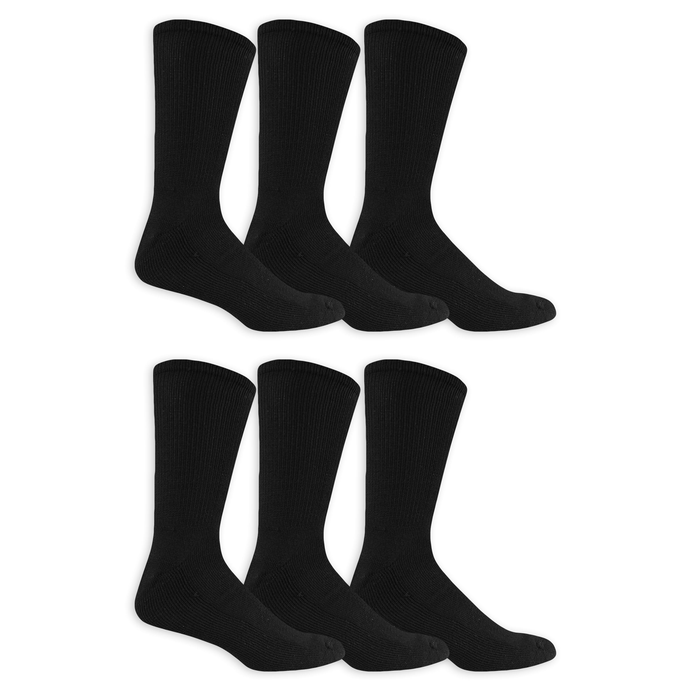 جوارب Dr. Scholl's للرجال لمرضى السكري والدورة الدموية - 4 حزم من 6 أزواج، جوارب مريحة غير ضاغطة ومتحكمة بالرطوبة، لون أسود، مقاس 7-12 أمريكي