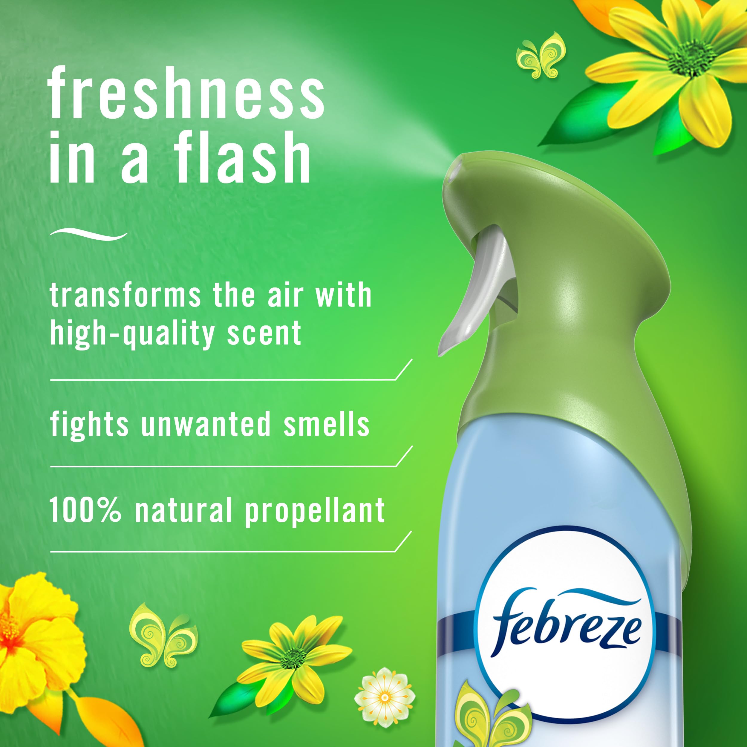 Febreze Air Mist Air Freshener Spray, Odor-Fighting Room Spray, Air Fresheners for Home and Bathroom and Kitchen, Aerosol Can, Gain Original Scent, 8.8oz, 2 Count
