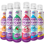 Tub Works® Fluffy Foam Soap, Variety 6 Pack | Shape, Mold & Create Bath Art with Soft Bath Foam for Kids | Gentle, Cleansing Kids Bath Soap | Easy-to-Use Spray Nozzles | Fruity, Fun Bath Colors