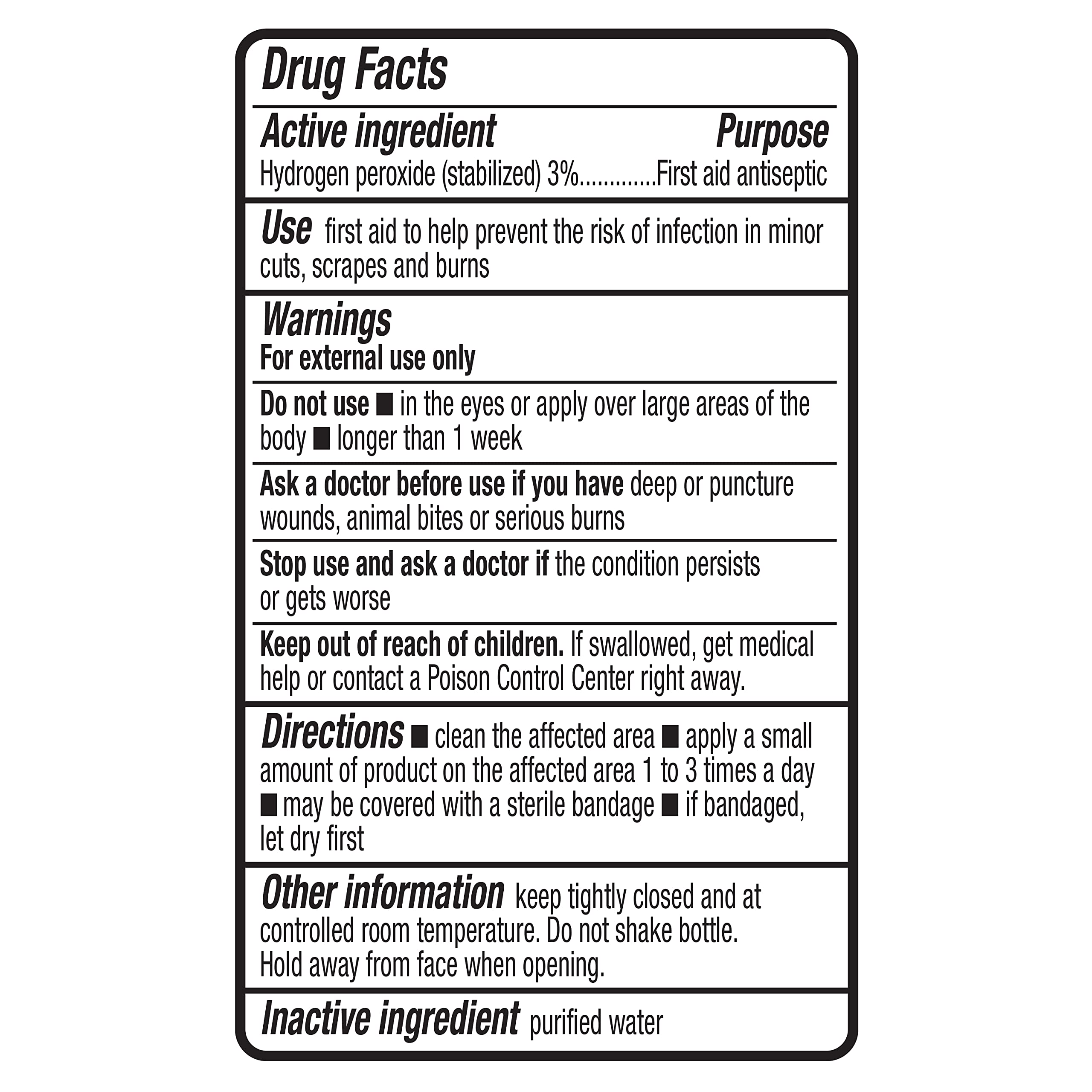 Amazon Basics Hydrogen Peroxide Topical Solution USP, First Aid Antiseptic for Cuts, Scrapes and Wound Disinfection, 16 fl oz, Pack of 1 (Previously Solimoi)
