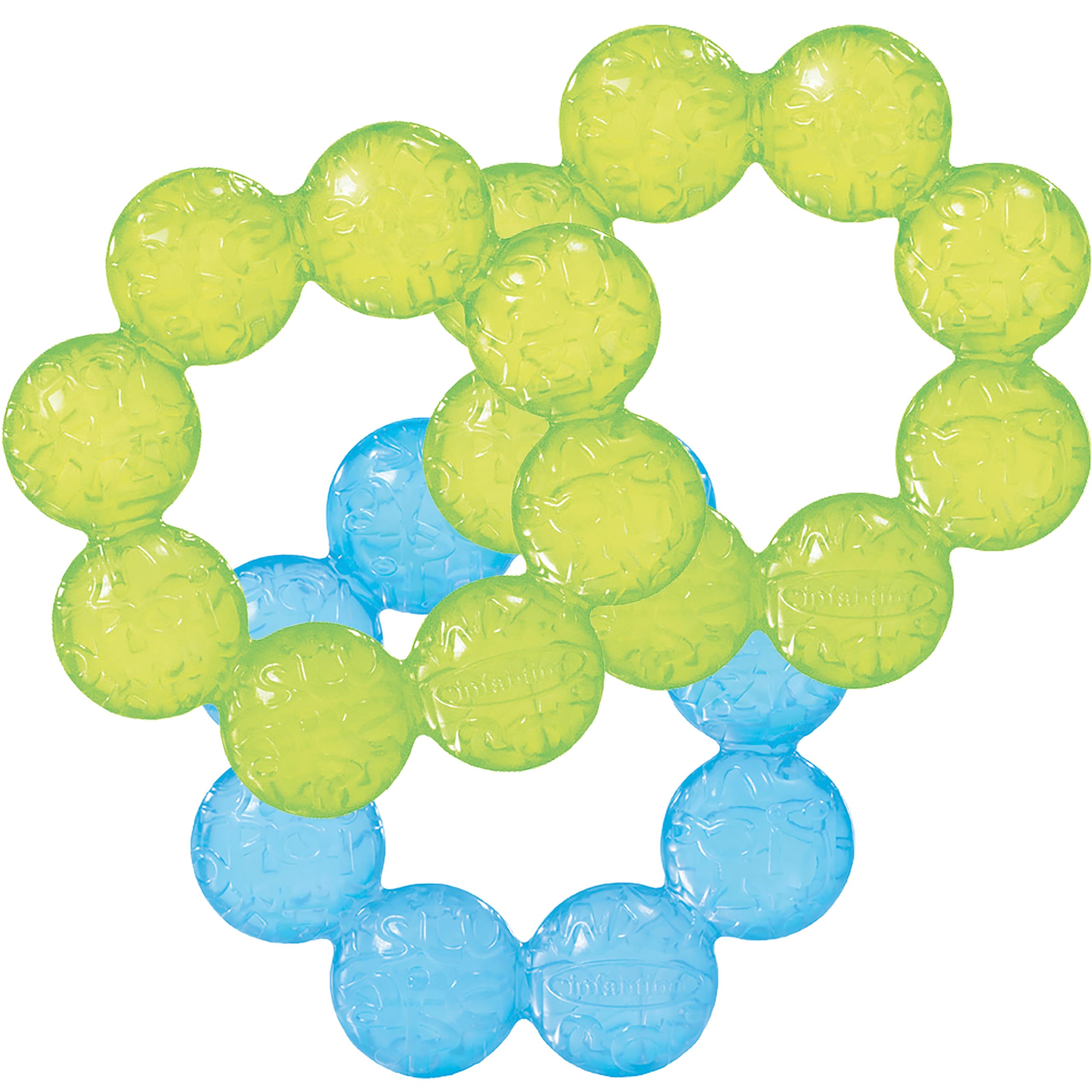 Infantino Water Teethers - Sensory Exploration and Teething Relief, Cooling Relief for Teething Babies, Lime & Blue, 3-Pack