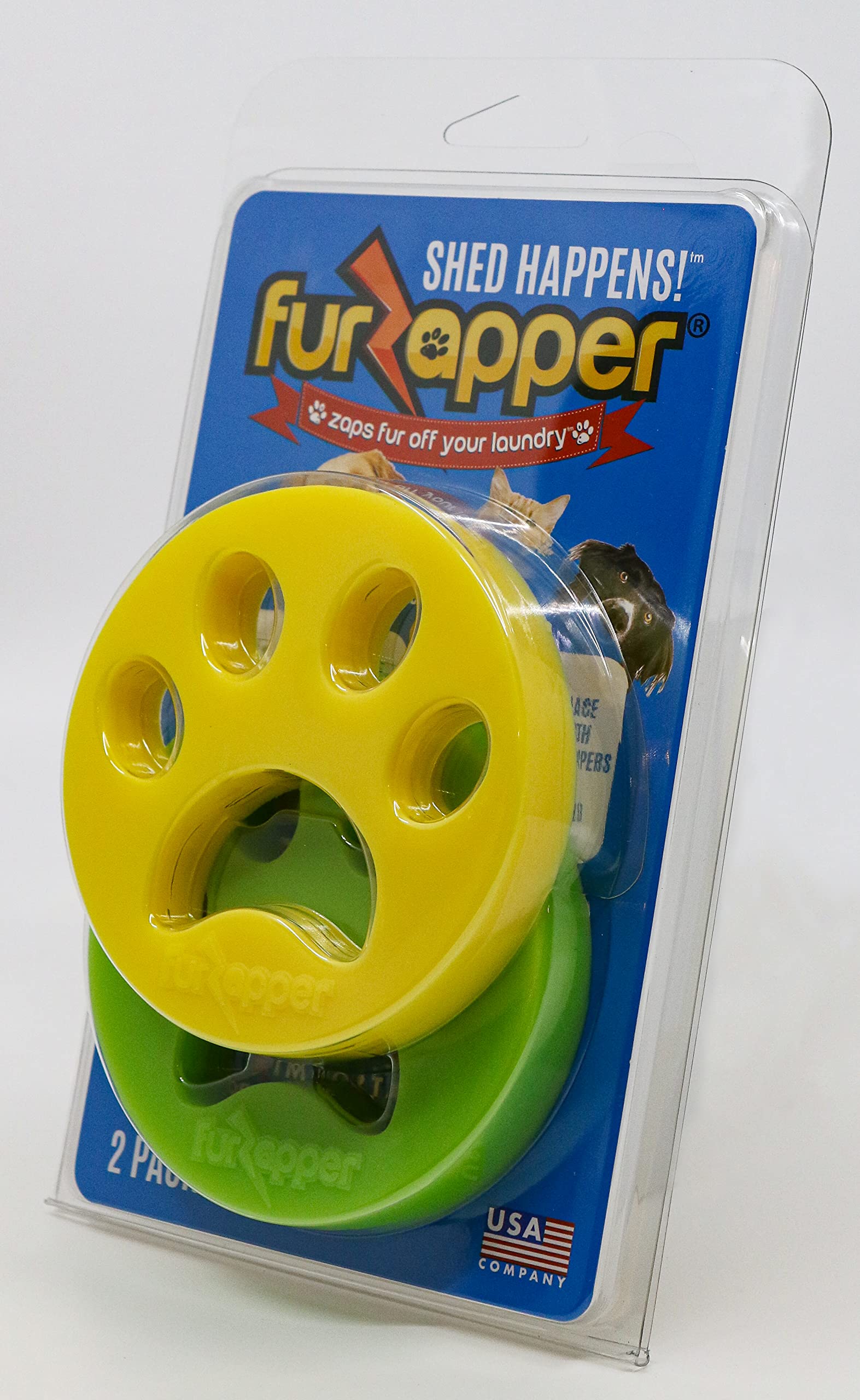 FurZapper Pet Hair Remover for Laundry, 2 Pack - Reusable Dog & Cat Hair Remover Tool As Seen on Shark Tank - Removes Pet Fur, Hair, Lint, Dander From Clothes & Laundry - Use 1 FurZapper Per Pet