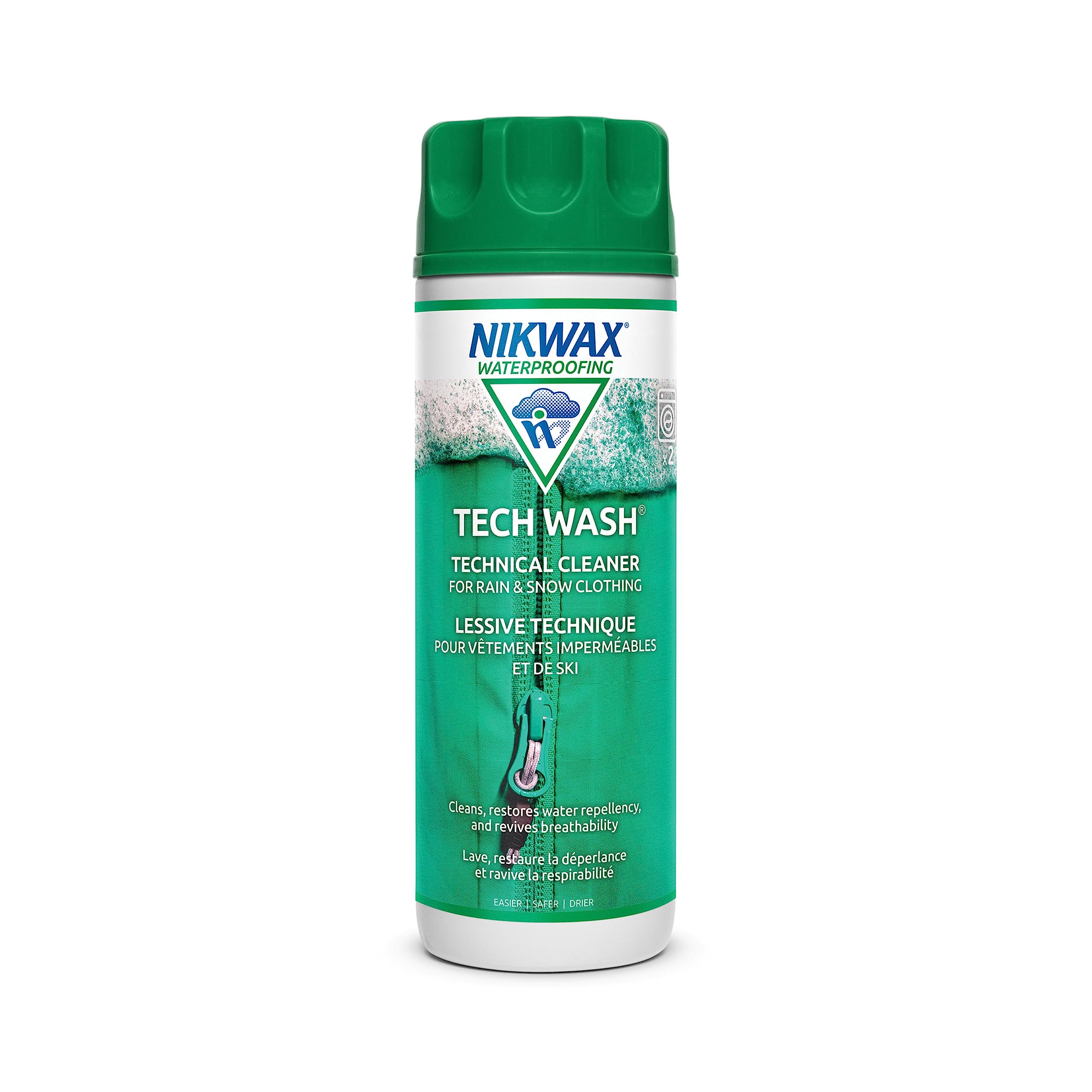 Nikwax Tech Wash, 300 ml, Technischer Reiniger für Jacken und Oberbekleidung, stellt die Wasserdichtigkeit von Regen-, Ski- und Schneeausrüstung wieder her, sicher für Gore-Tex und DWR