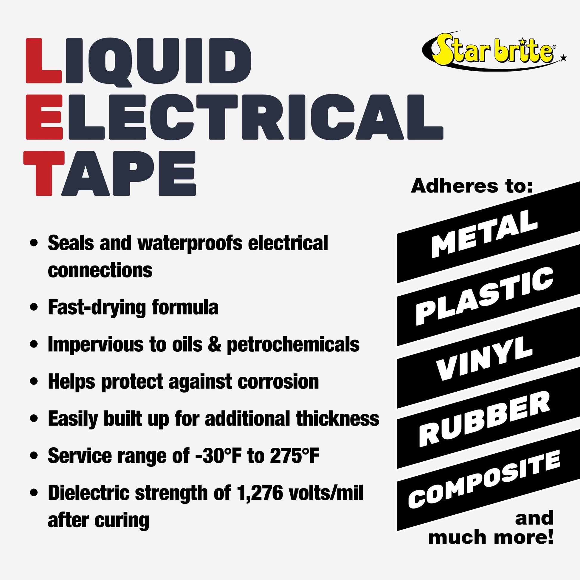 STAR BRITE Liquid Electrical Tape with Applicator Brush Cap Black4 OZ. (084104B)