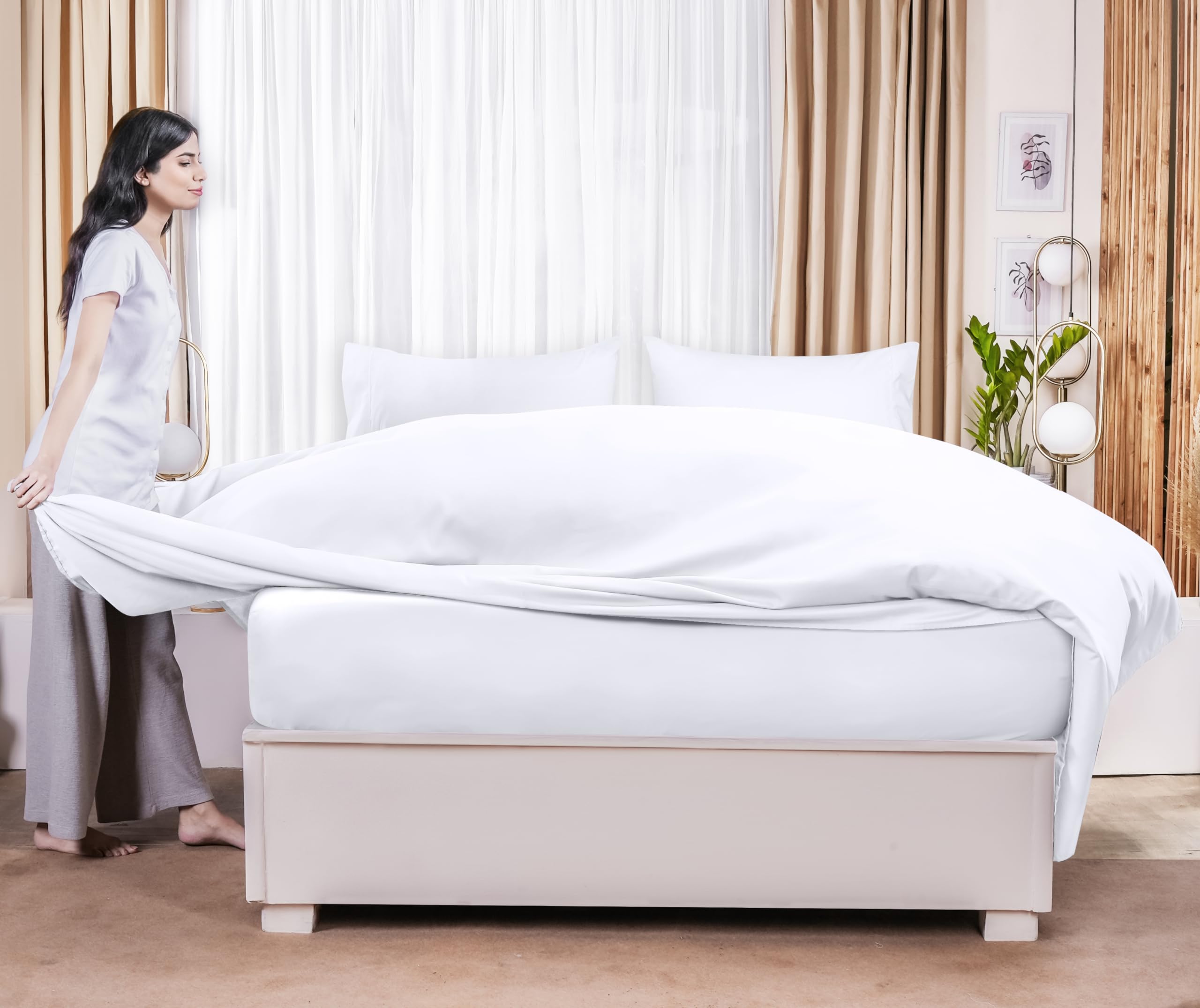 Utopia Bedding Flat Sheet - 1 Pack (Queen, White) - Soft Brushed Microfiber Fabric - Shrinkage & Fade Resistant Top Sheet - Easy Care Bed Sheet