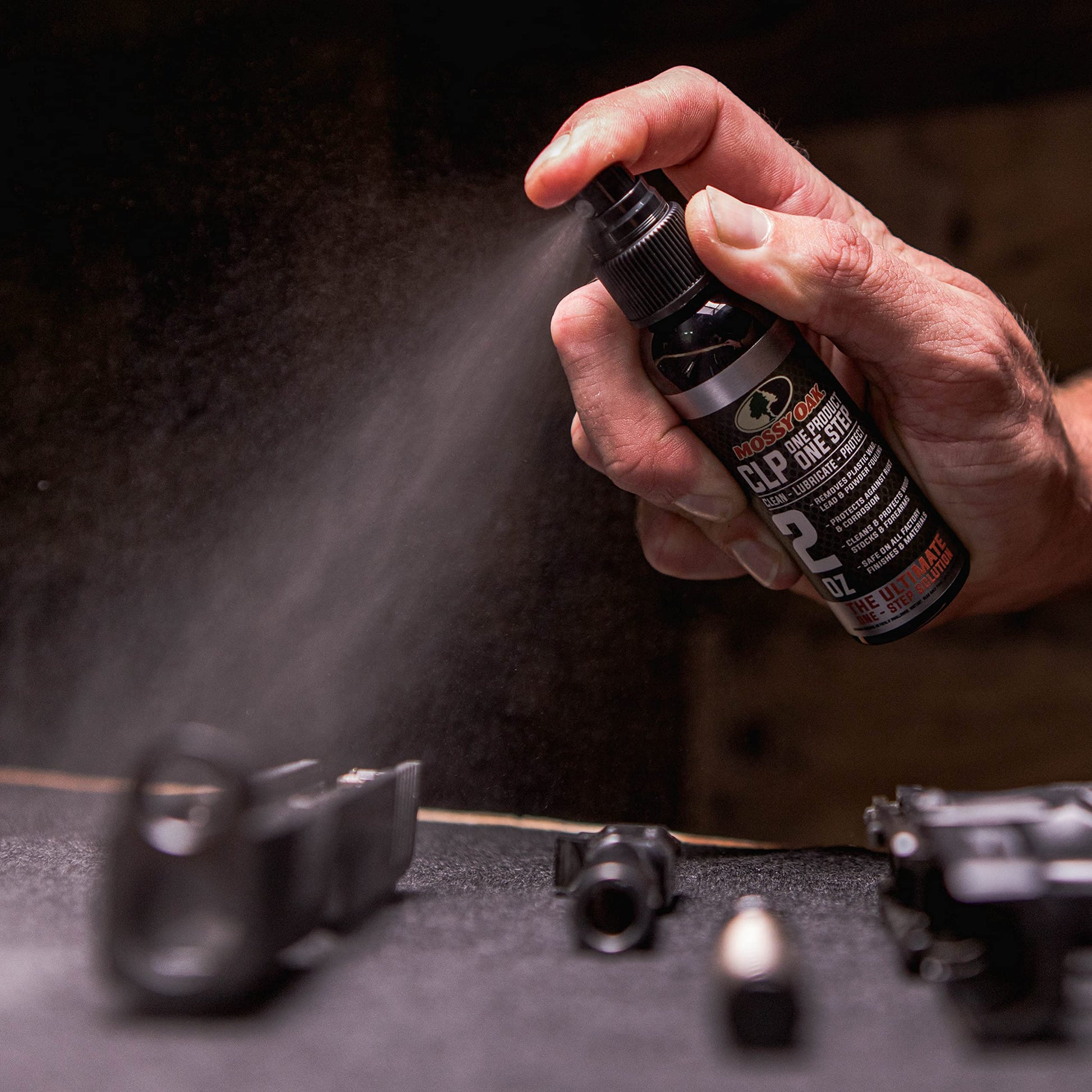 Mossy Oak Gun Oil - CLP Gun Lubricant - Premium Firearm Maintenance - Rust Preventative - 2 oz. Fine Mist Pump Sprayer & 1 oz. Needle Oiler