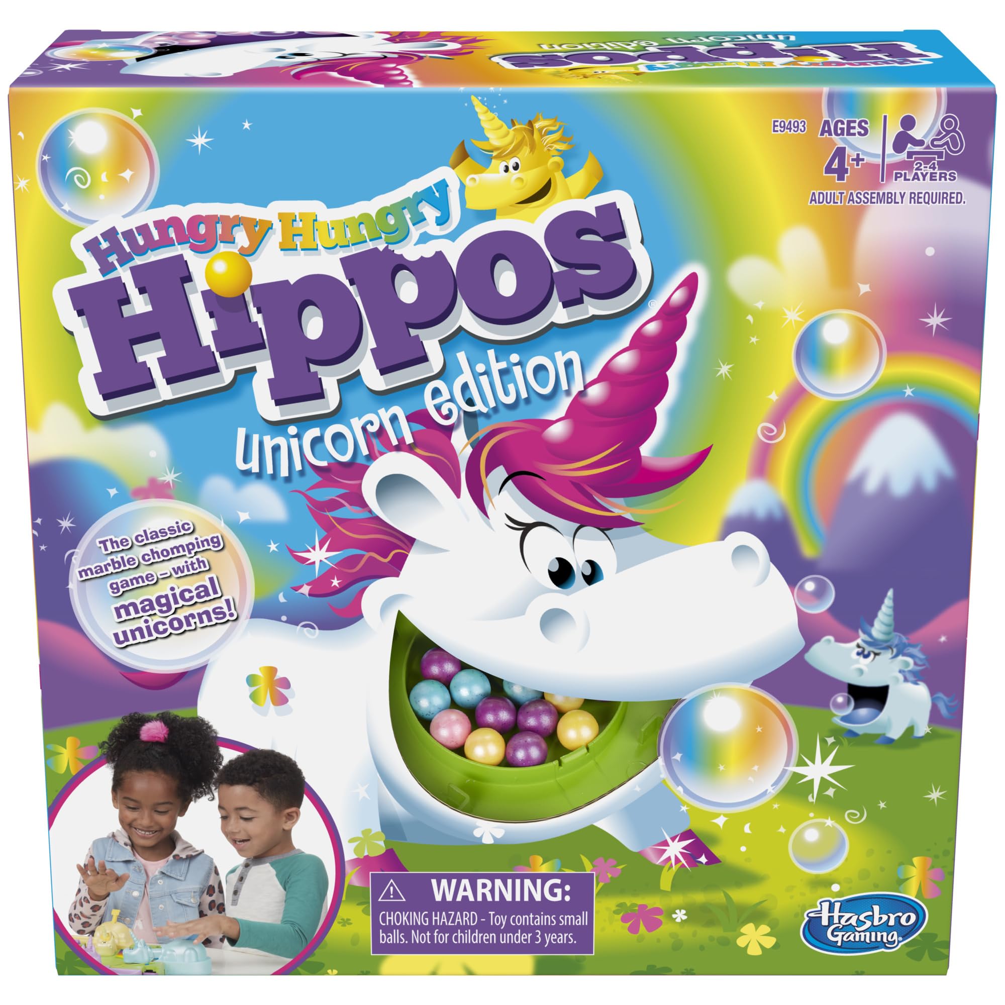 Hasbro Gaming Hungrige Nilpferde Einhorn Edition Brettspiel für Vorschulkinder ab 4 Jahren; 2-4 Spieler (Amazon Exklusiv)