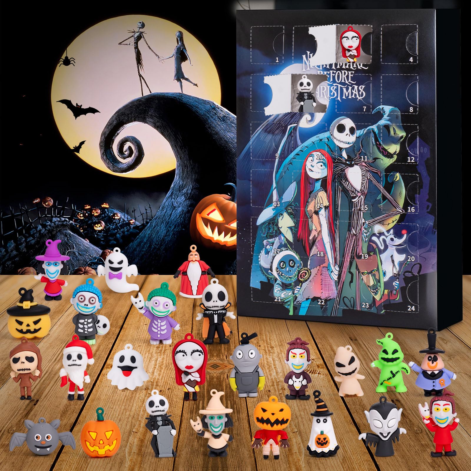 Halloween Advent Calendar 2025,Advent Calendar,with 24 Collectible for Kids Adult Teens,Halloween Countdown Calendar,Ornaments Decorations Gifts