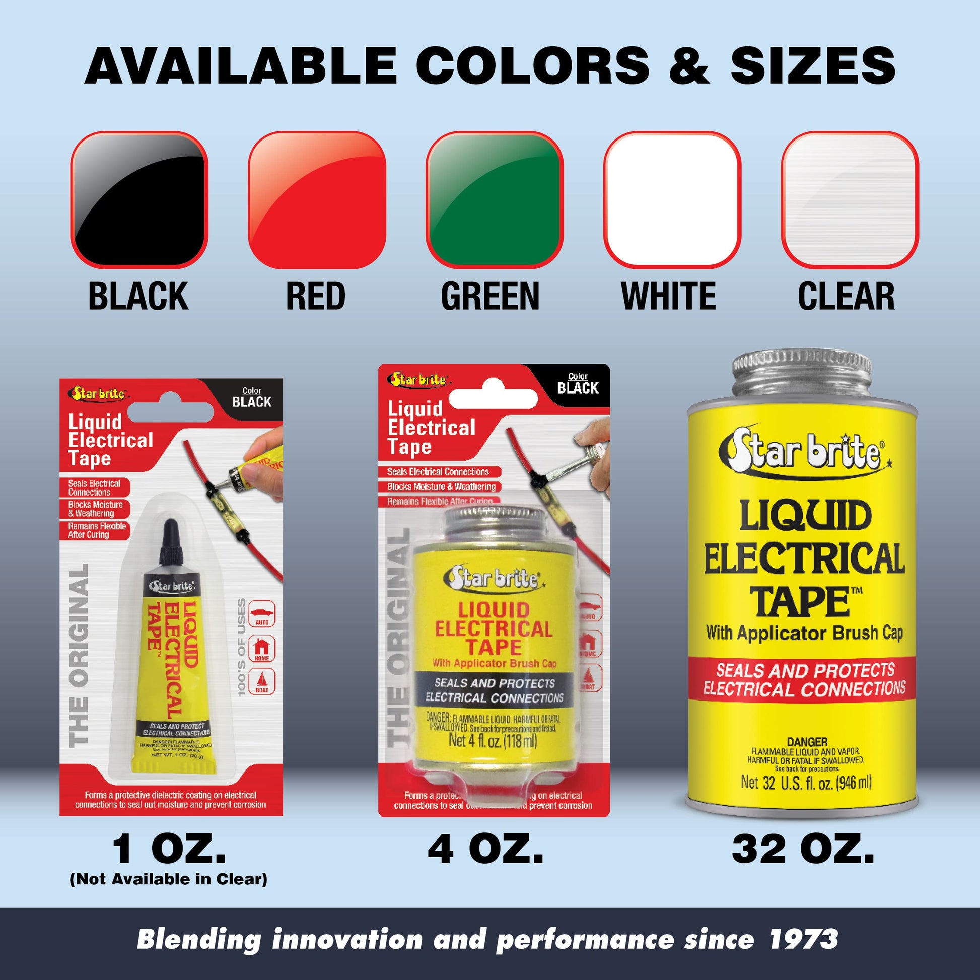 STAR BRITE Liquid Electrical Tape with Applicator Brush Cap Black4 OZ. (084104B)