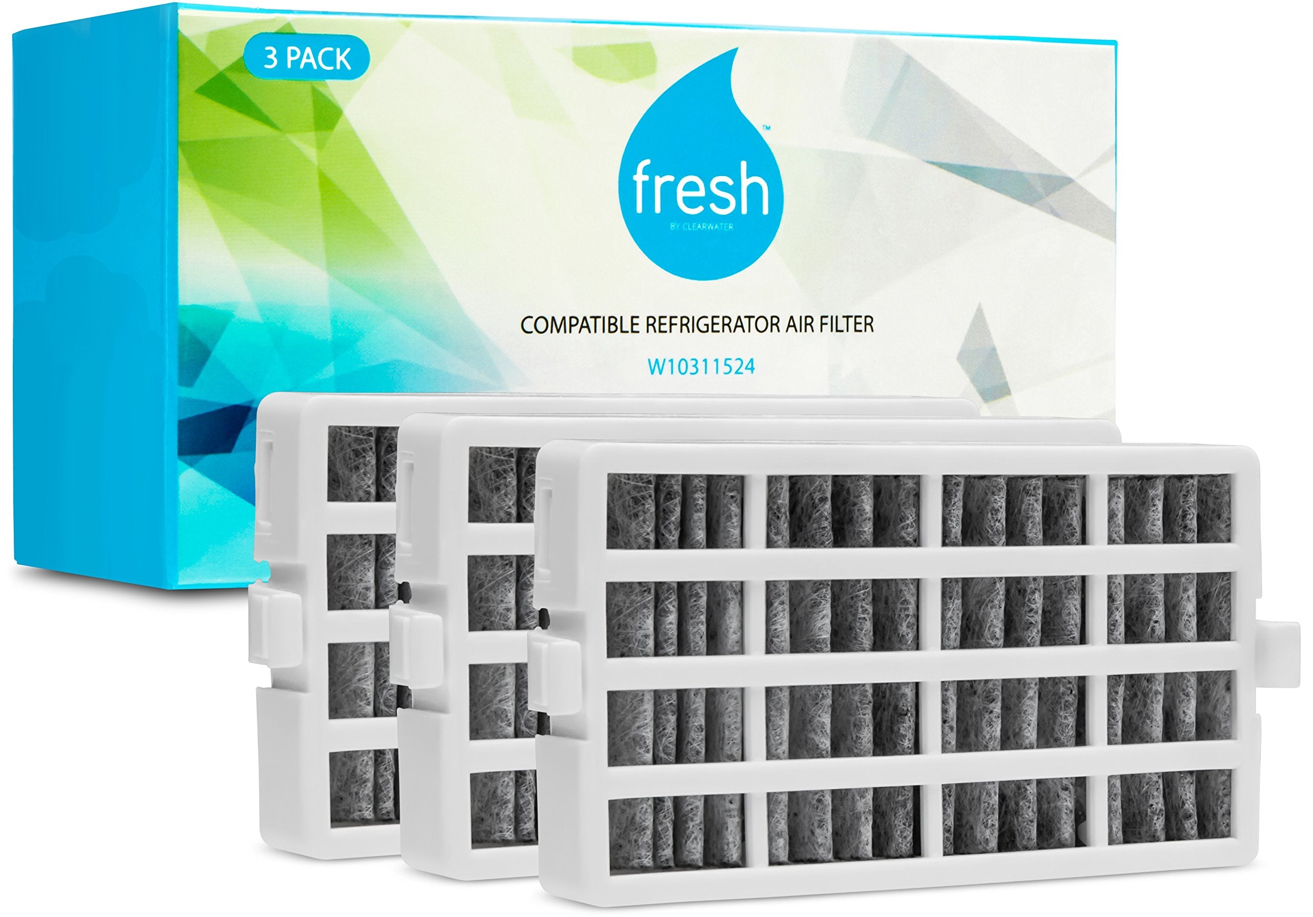 Mist Fresh W10311524 Refrigerator Air Filter Replacement for Whirlpool, W10311524, AIR1, Maytag, Kitchenaid, and Jenn-Air, FreshFlow (3 Pack)