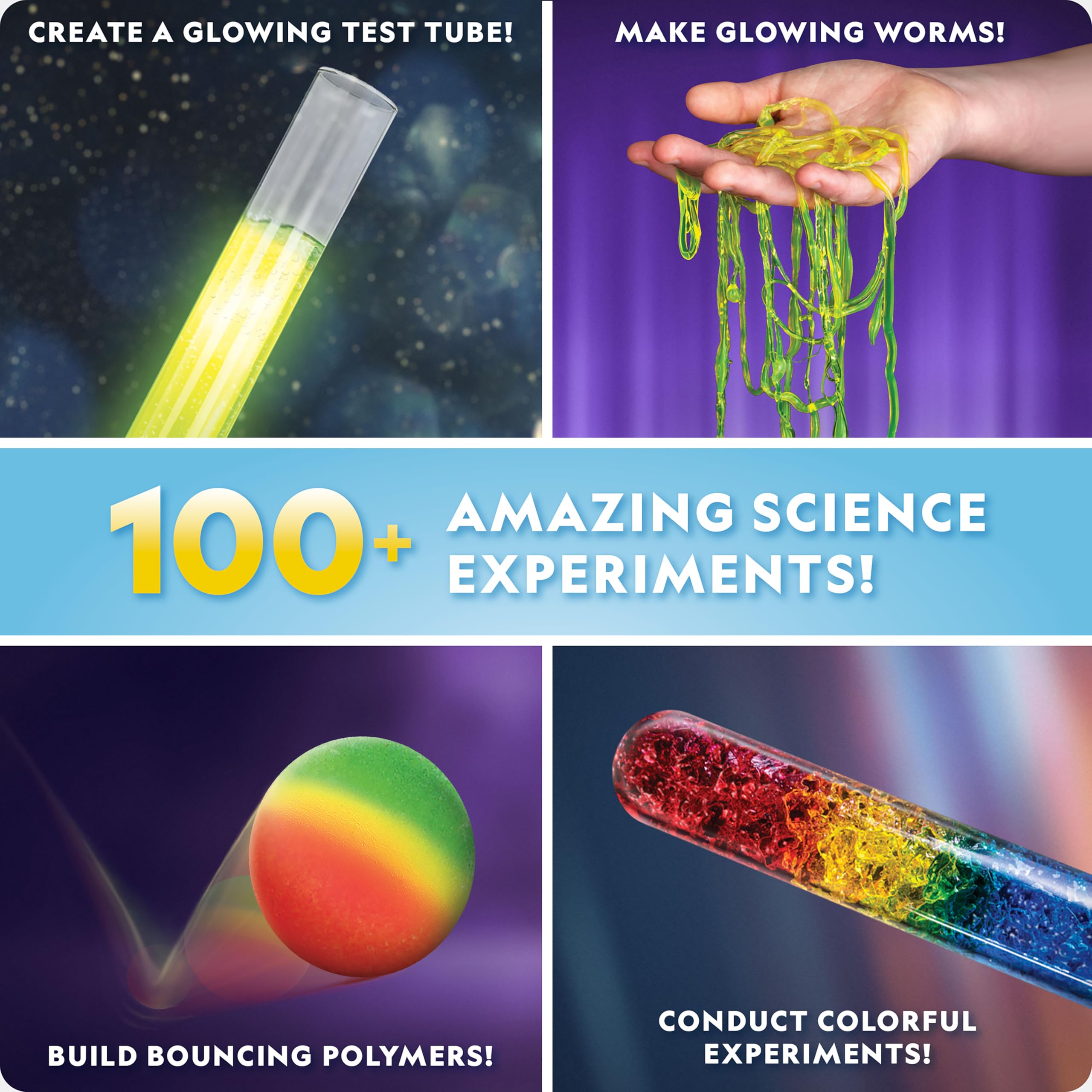 NATIONAL GEOGRAPHIC Amazing Chemistry Set - Chemistry Kit with 100+ Science Experiments Including Crystal Growing and Reactions, Science Kit for Kids, STEM Gift for Boys and Girls (Amazon Exclusive)
