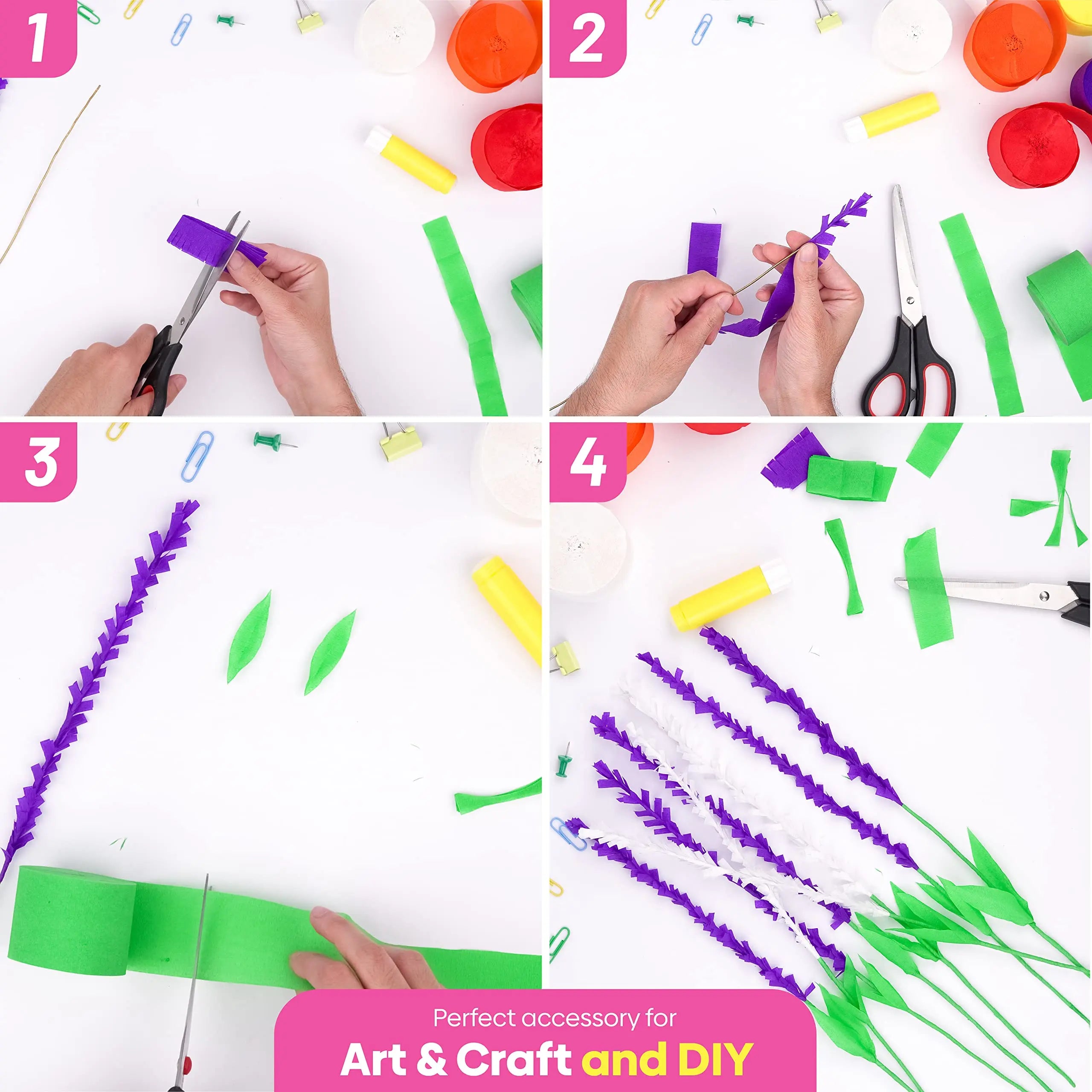 Captain Decor 8 Crepe Paper Streamers Rolls, 656ft Pack of Unique 8 Rainbow Streamers Party Decorations, Birthday Streamers, Party Streamers for Wedding Decoration (1.8 inch x 82 ft/Roll)