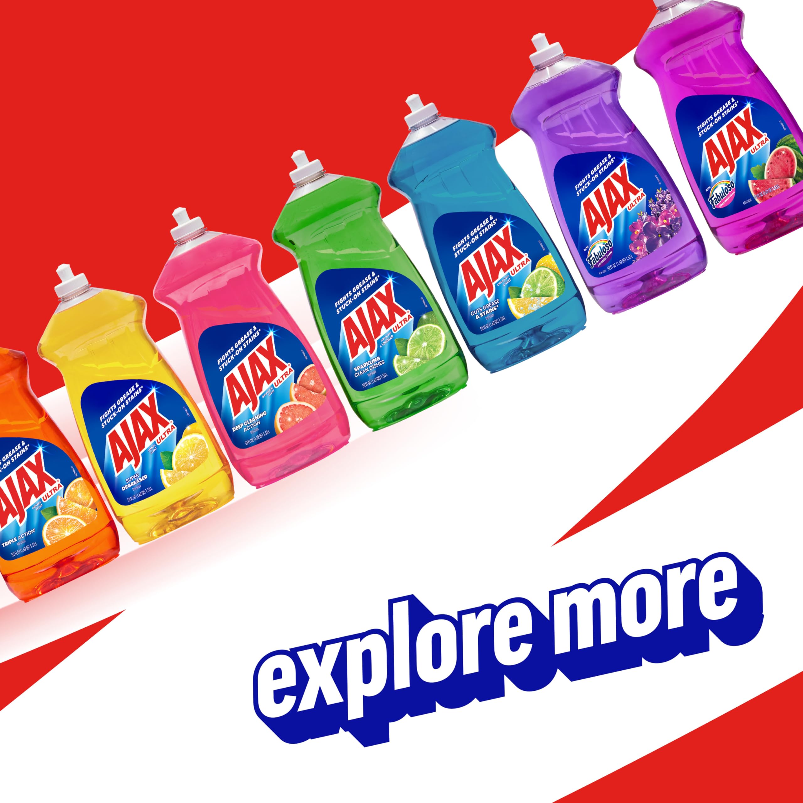 Ajax Ultra Liquid Dish Soap Orange Scent, Triple Action, 90 fl oz Bottle