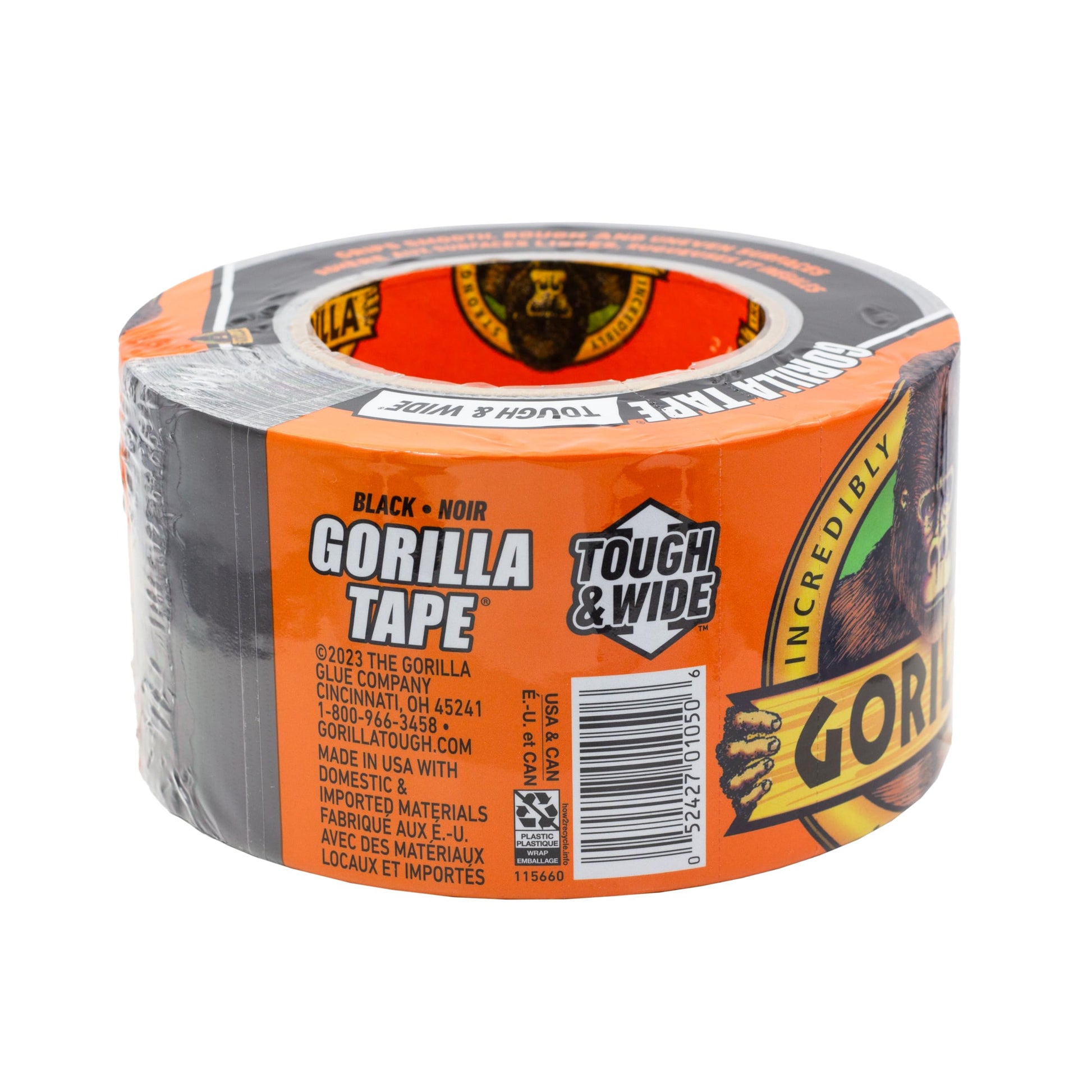 Gorilla Tape Tough & Wide, Black Tape, 2.88" x 25 yd (Pack of 1) - Heavy Duty and Weather Resistant for Indoor or Outdoor