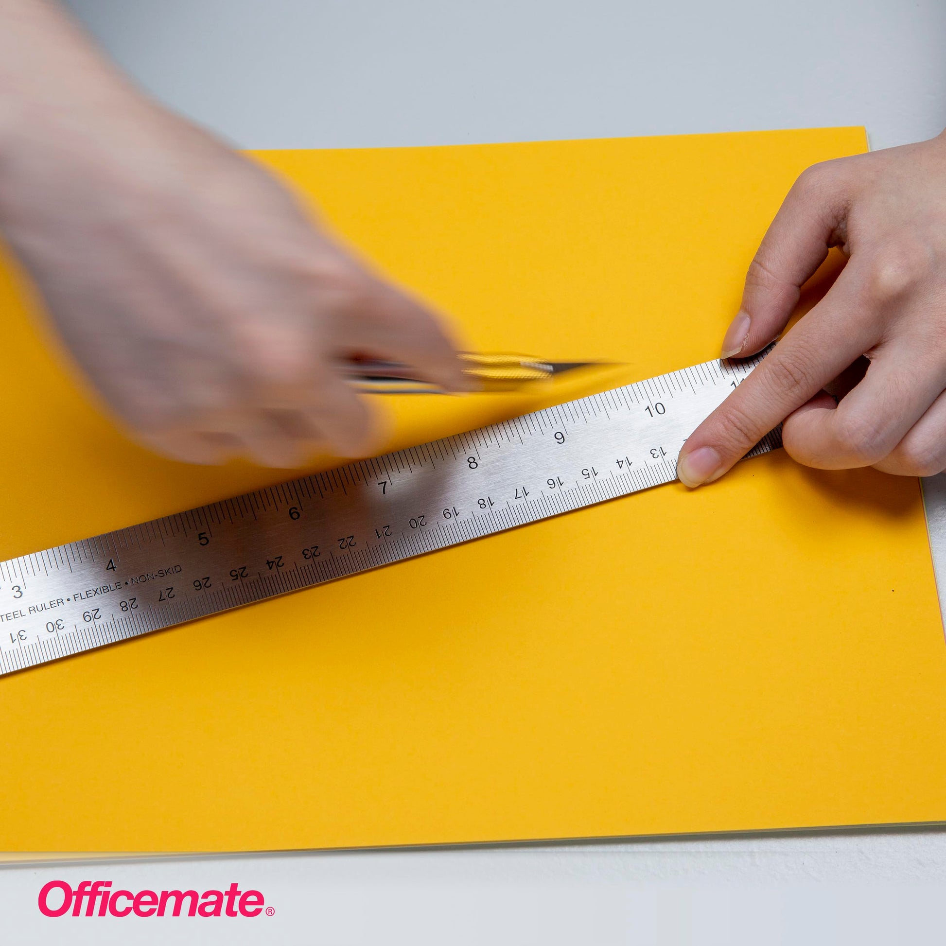 Officemate Classic Stainless Steel Metal Ruler, 15 inches with Metric Measurements, Silver, 15 L x 1.25 W (66612)