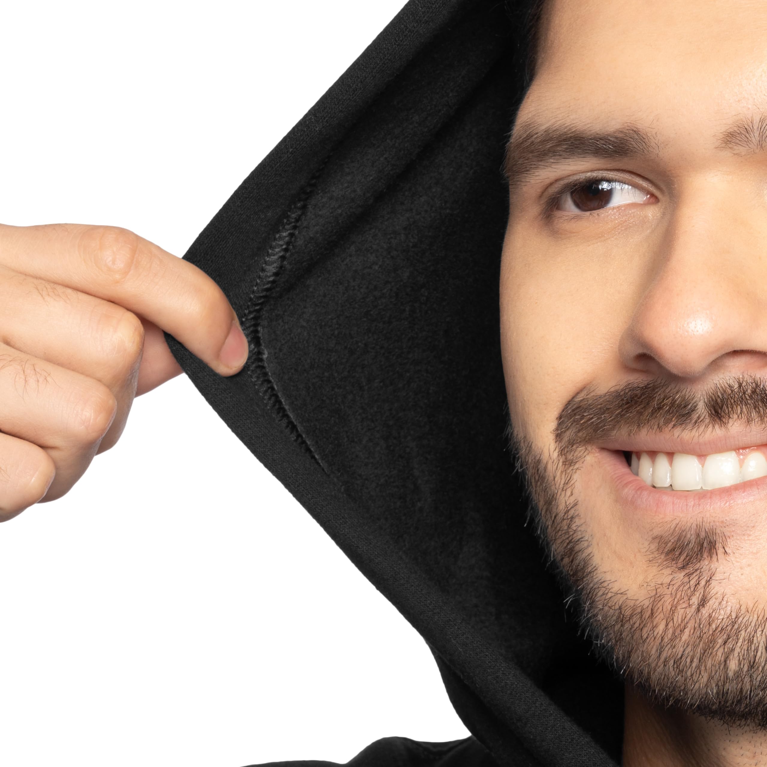 Fruit of the Loom Eversoft Fleece Hooded Sweatshirt, Moisture Wicking & Breathable, Black Pullover, X-Large
