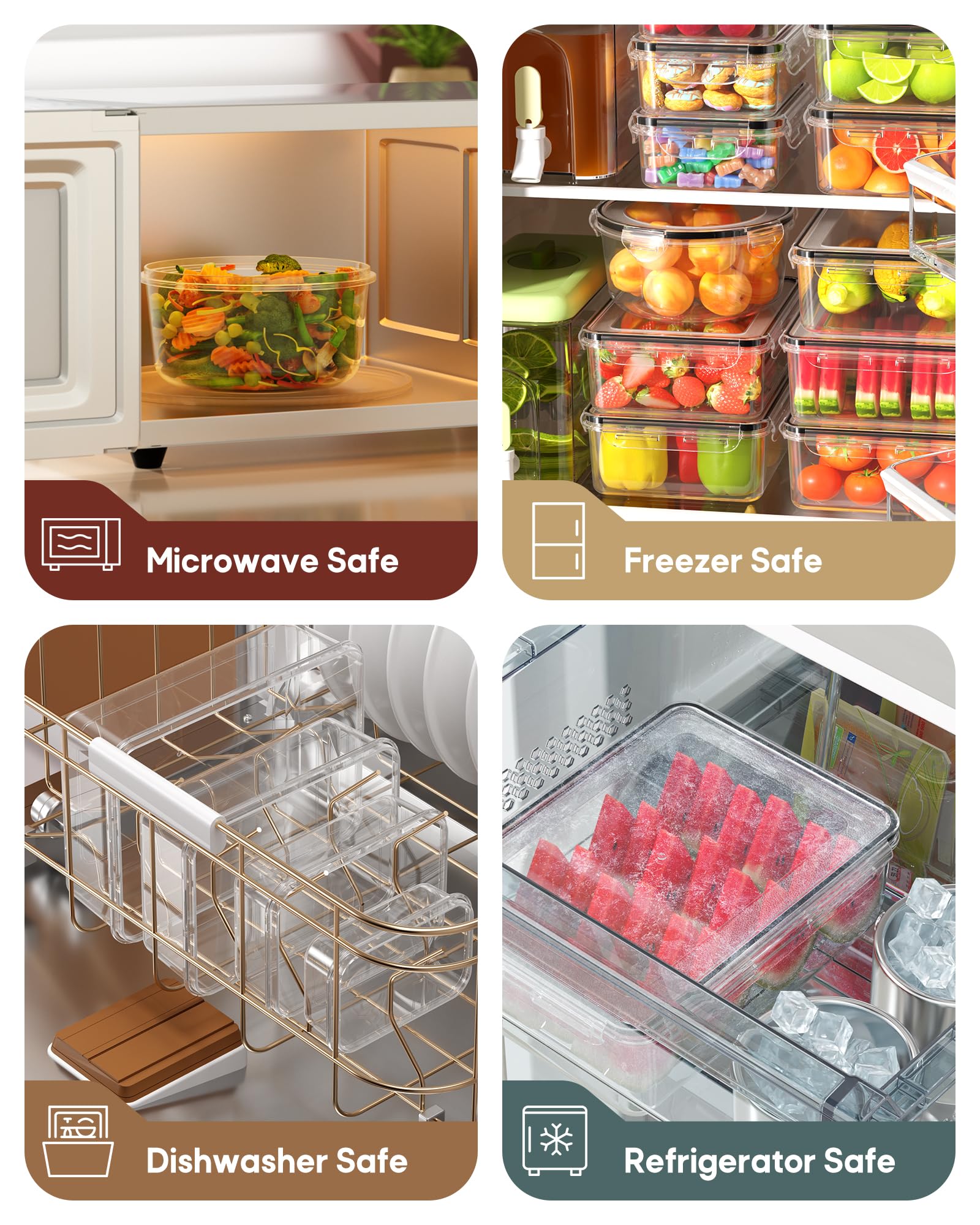 60 PCS Food Storage Containers with Lids Airtight, Total 718oz Leakproof Containers Set for Kitchen Storage, Meal Prep, Reusable Plastic, Microwave/Dishwasher Safe, Extra Labels & Pen