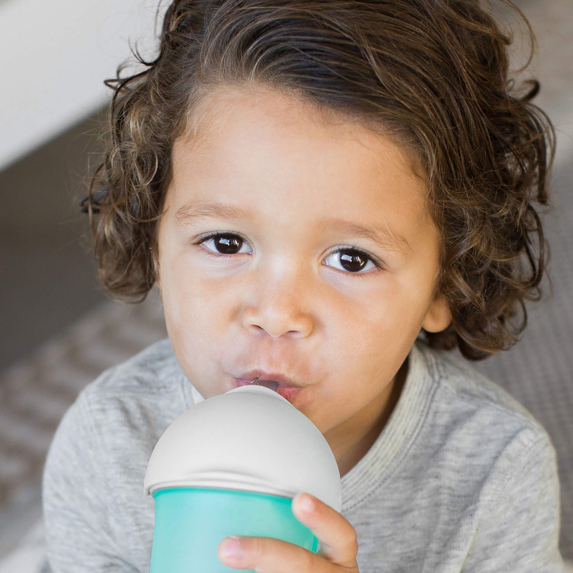 Boon Nursh Silicone Straw Sippy Cup Lid - Conversion Top for Bottles - Toddler Cup Top - Changes Baby Bottles into Cups - 2 Count