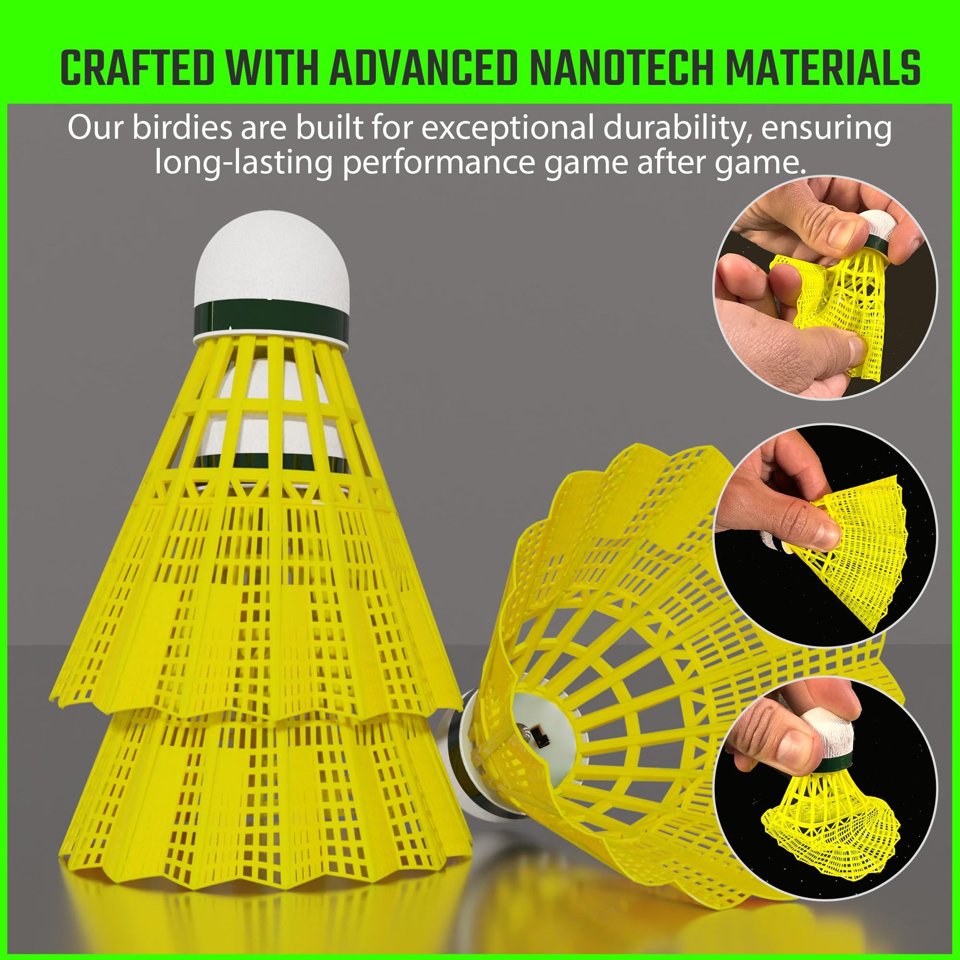 EAGLES LED Badminton Shuttlecocks - 5 Pack Lighting Birdies, Nylon Glow in The Dark Birdie Balls for Baseball Practice- Plastic Light Up Birdies for Outdoor Indoor Sports Activities
