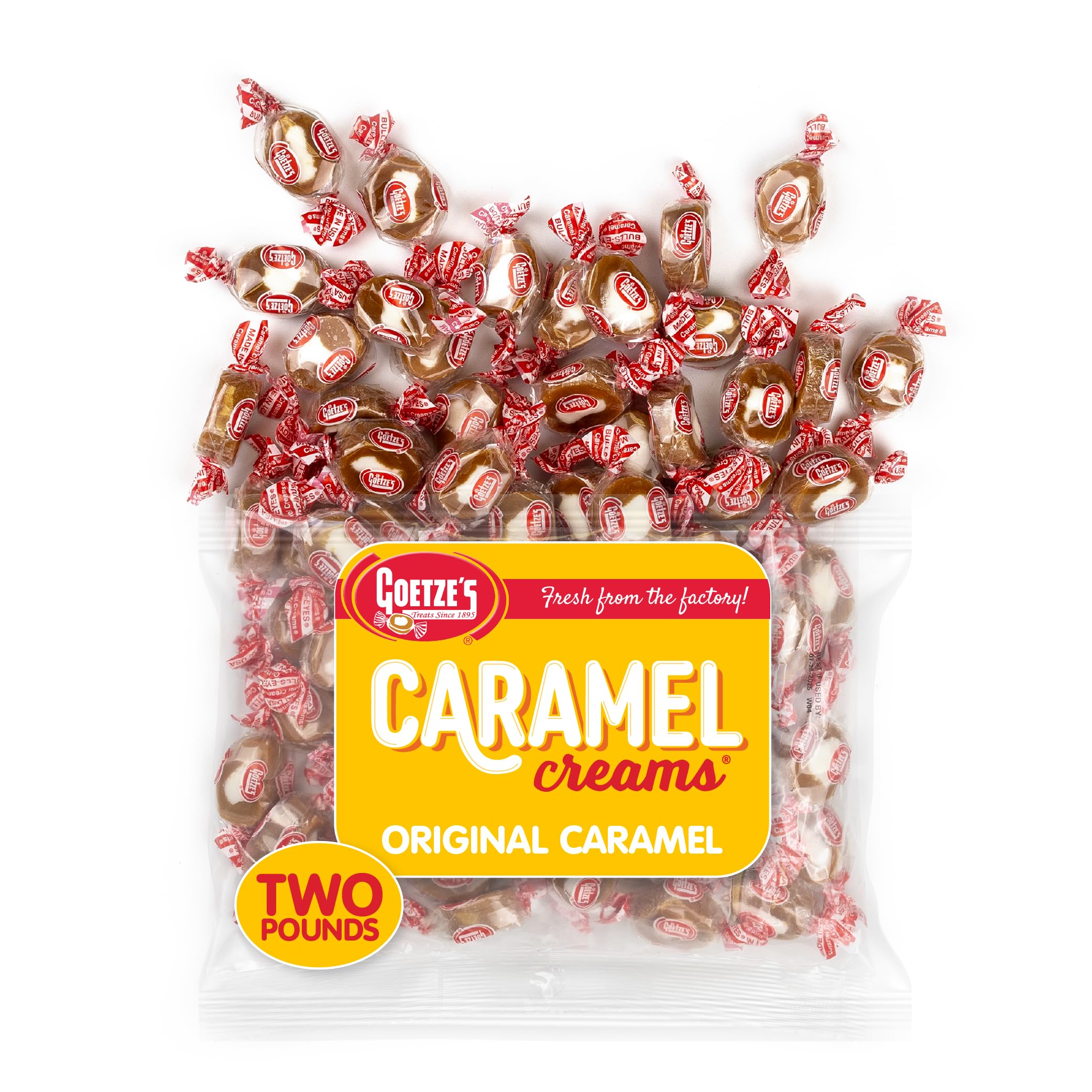 Goetze's Candy Vanilla Caramel Creams - 907g-Beutel (32 Unzen) - Frisch ab Werk