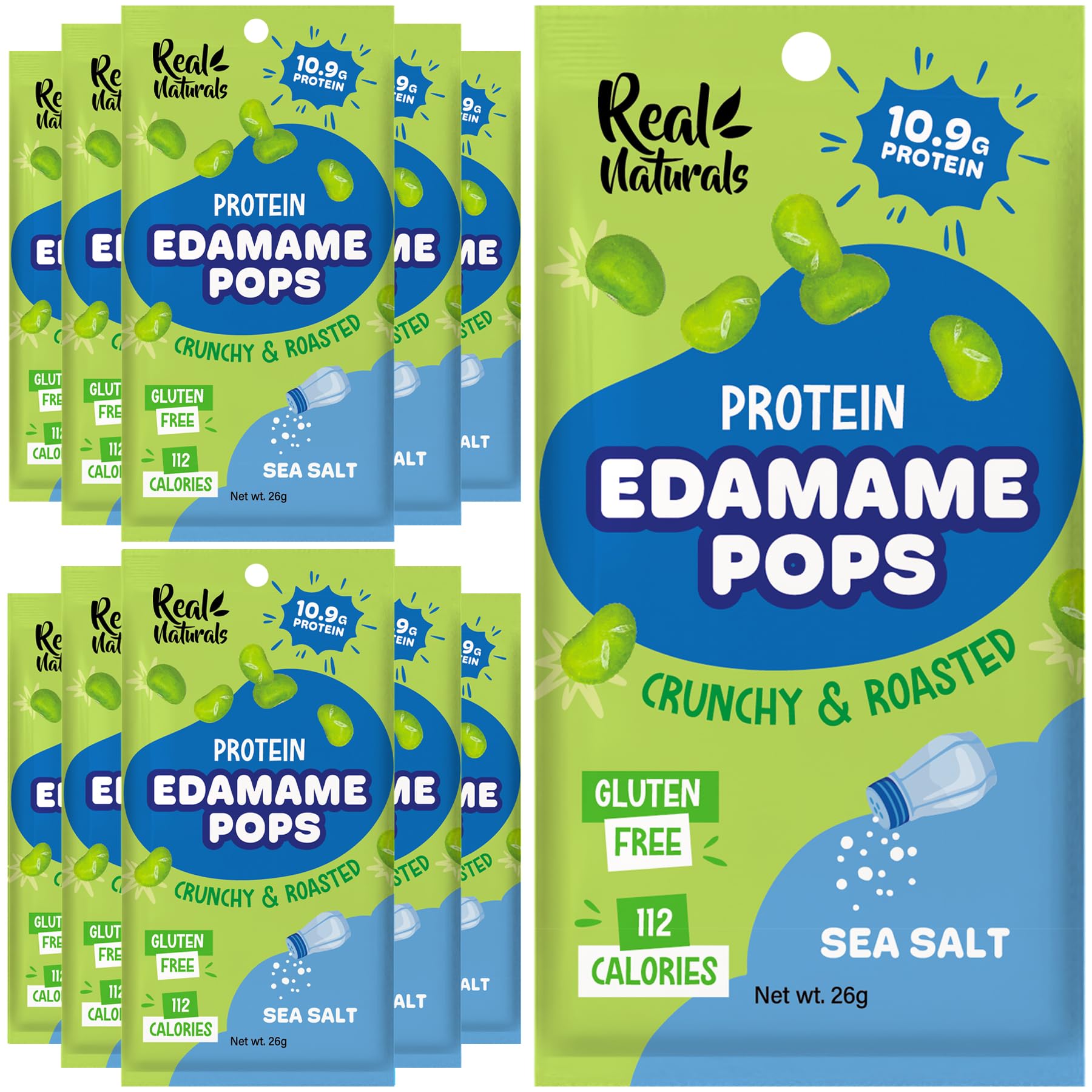 Crunchy roasted Edamame Beans snack (10 Pack sea salt) high Protein snack dry roasted edamame. Healthy keto snacks for adults & kids low carb vegan protein snacks vegan gluten free. Japanese food
