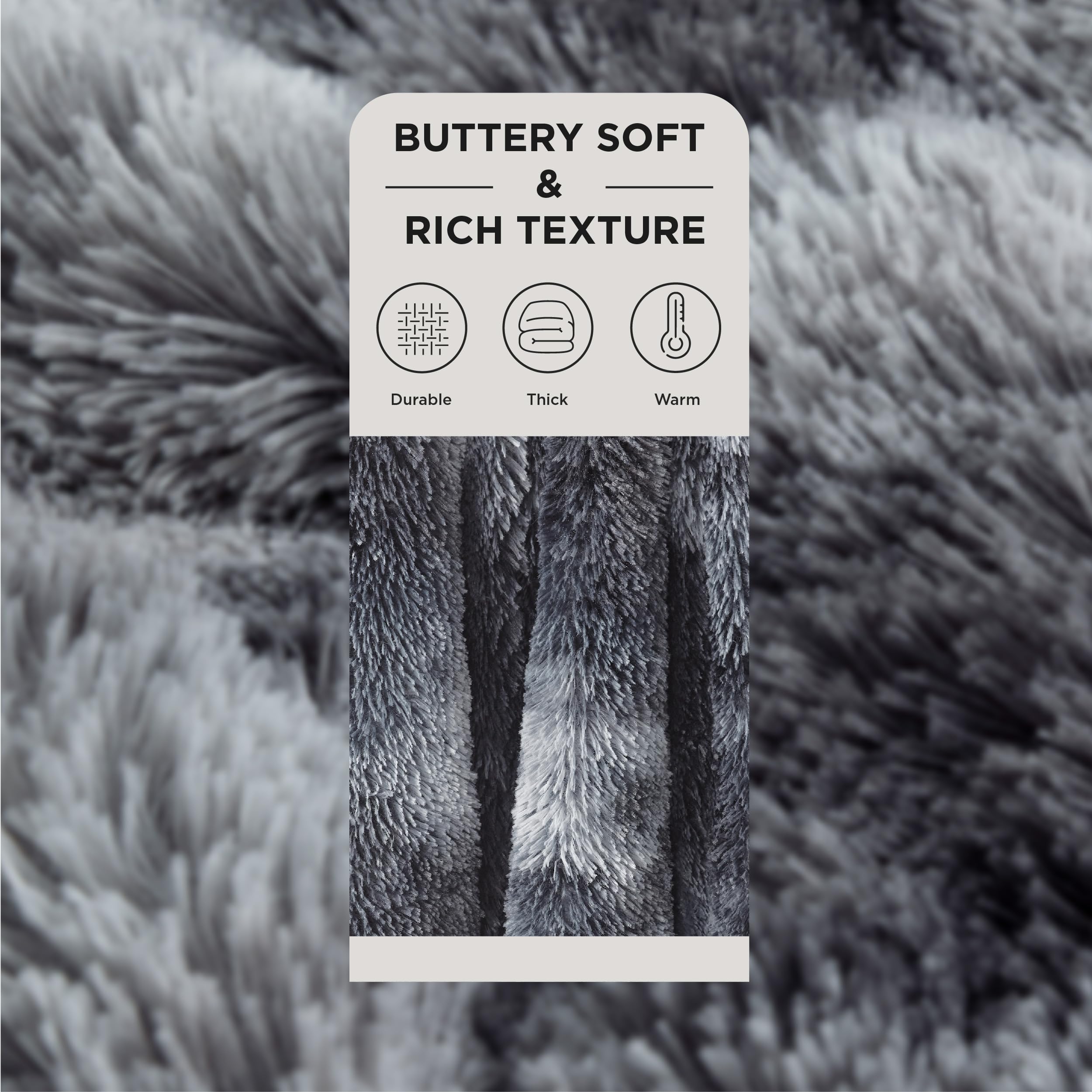 Bedsure GentleSoft Fluffy Fuzzy Faux Fur Throw Blanket, Soft Sherpa Fleece Cozy Gifts for Women, Grey Room Decor for Men Plush Blanket for Couch Bed, Thick Warm Minky Gifts for Girls Boys Teenages