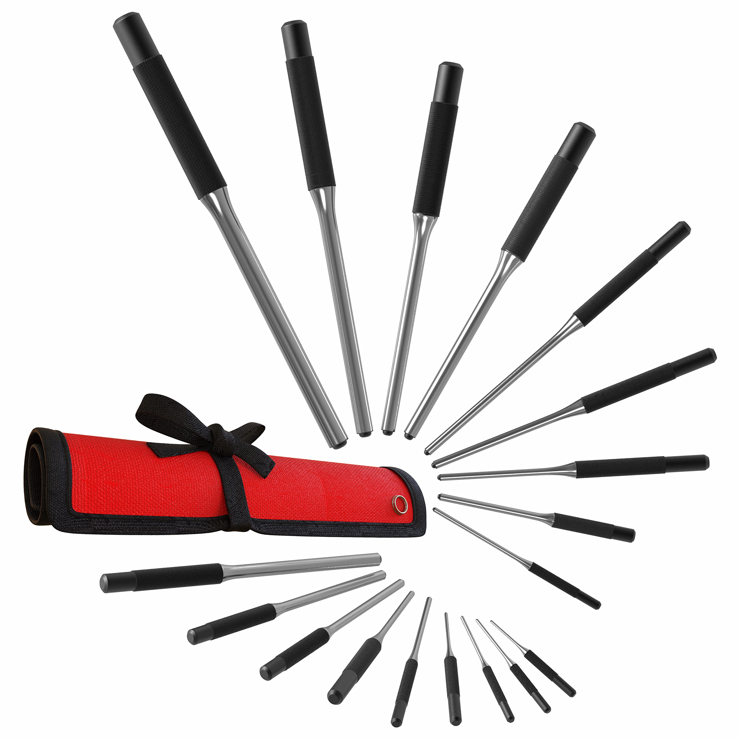 TuffMan Tools, Splintentreiber-Satz 9-teilig Handwerker-Werkzeugsatz – idealer Nagelstanzer für Waffen-Werkzeugsatz, Uhrenreparaturset und Entfernen von Schlagbolzen mit Werkzeugtasche