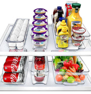 Sorbus Refrigerator Organizers and Storage Bins Set of 6 – Includes 2 Wide Bins, 2 Narrow Bins, Soda Can Organizer, and 14 Egg Holder – Clear Fridge Organizer Bins for