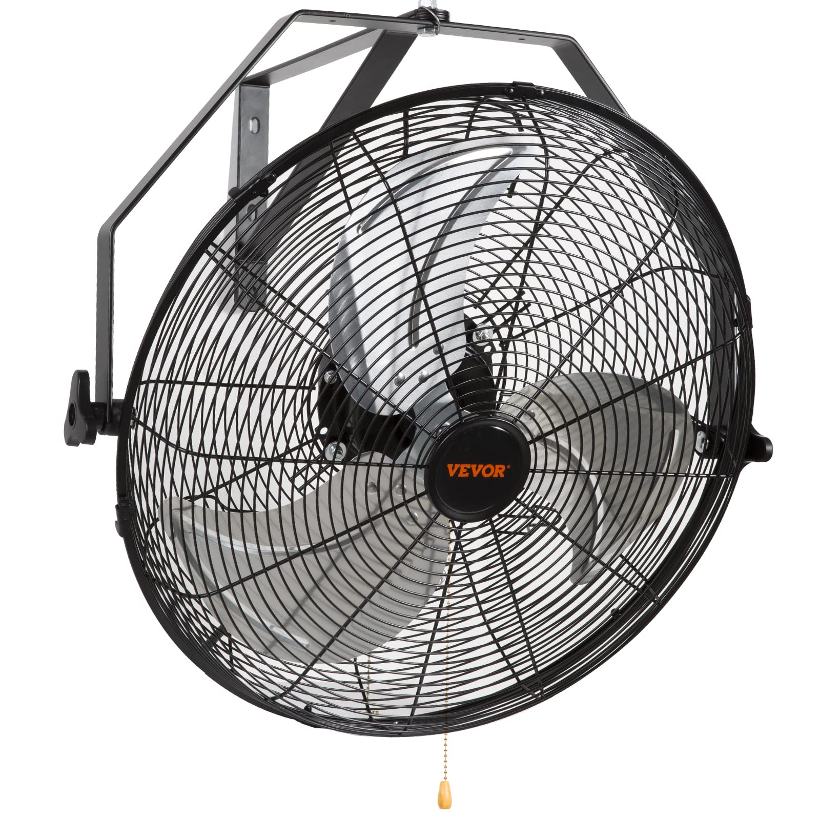 VEVOR 18 Inch Wall Mount Fan, 3-speed IP44 Waterproof, Max. 4150 CFM Wall Mounted Fan for Outdoor, Commercial, Residential, Greenhouse, Workshop, Patio, Black, ETL Listed