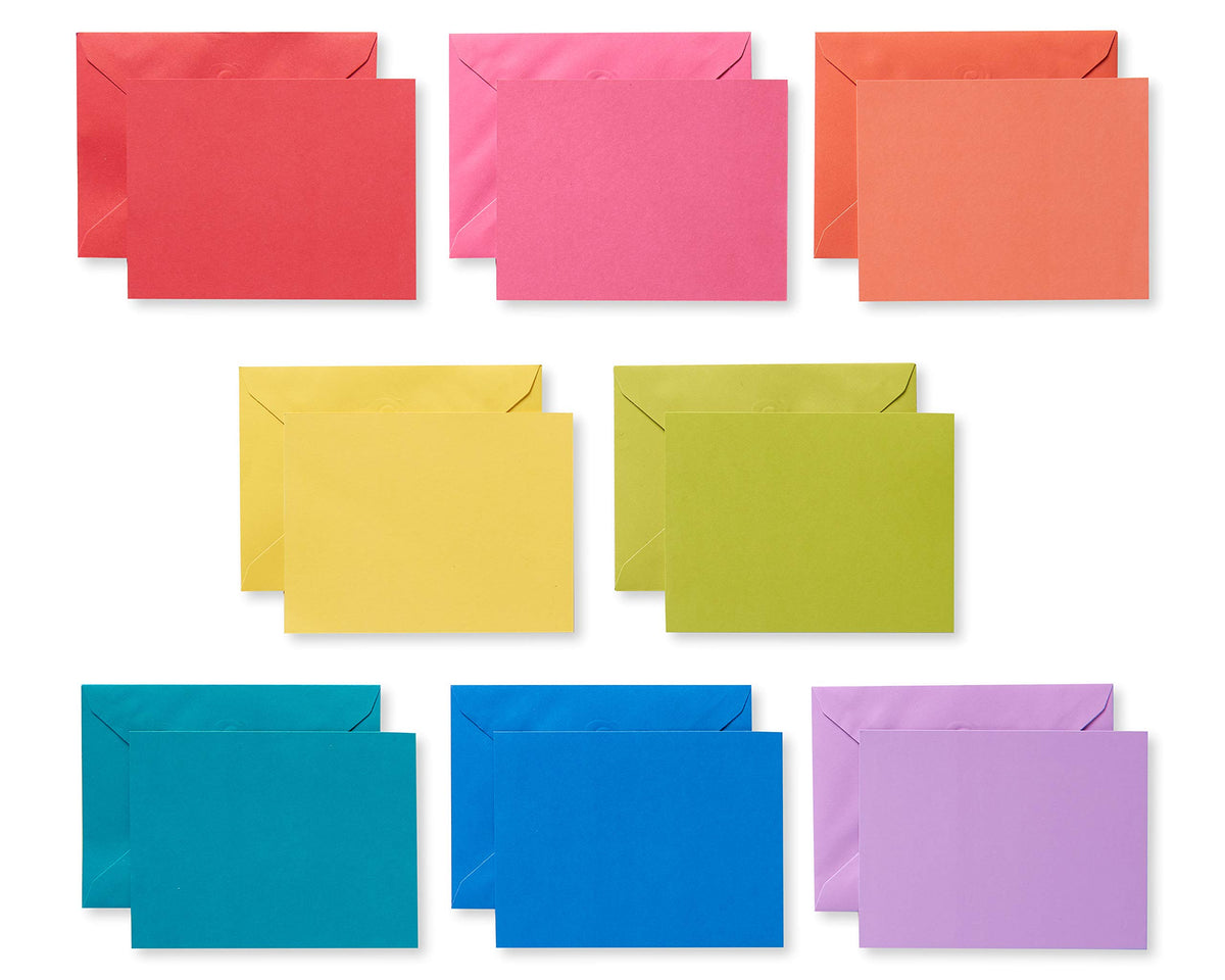 American Greetings Einzelseitige Blanko-Karten mit Umschlägen, Regenbogenfarben (200 Stück)