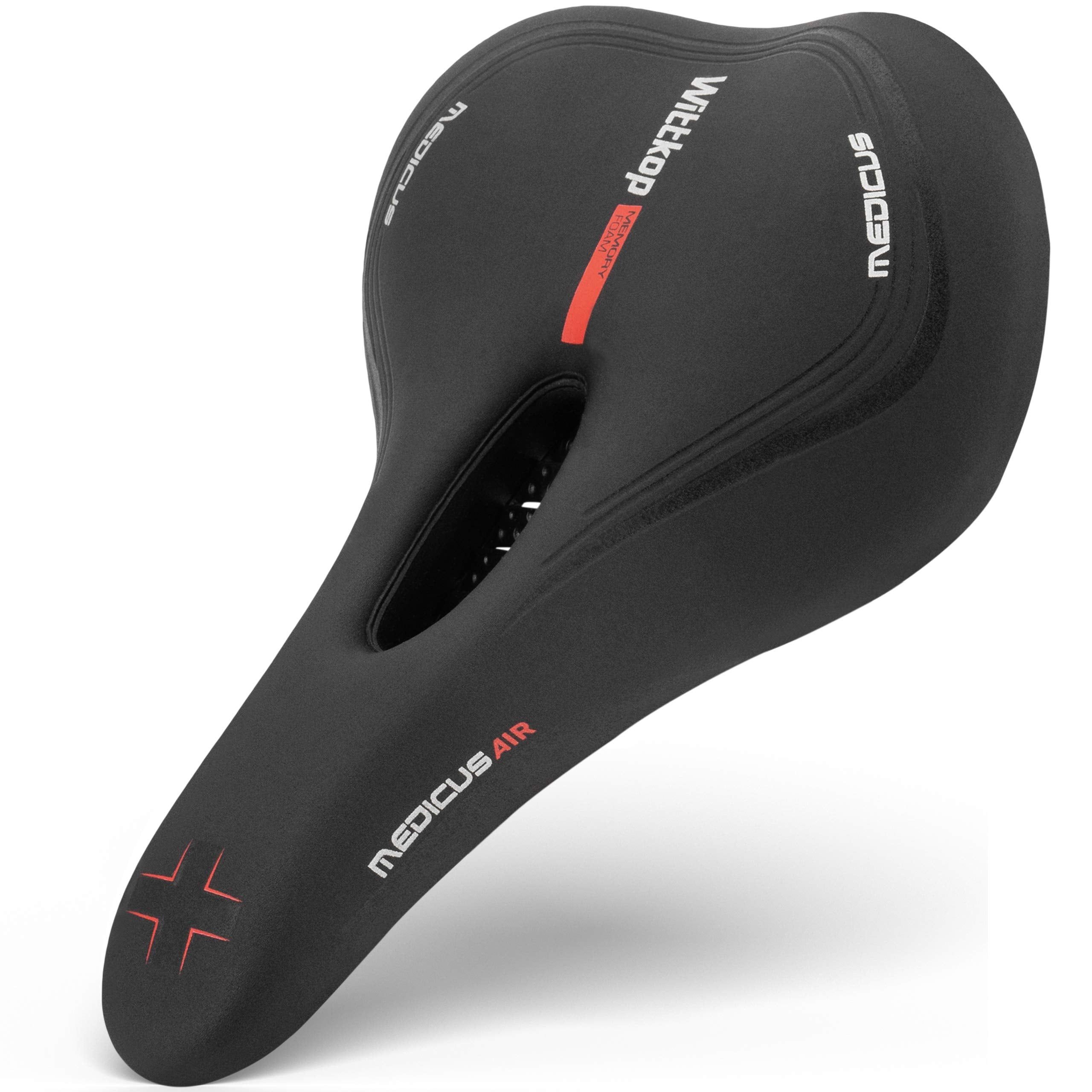 Wittkop Bike Seat, Waterproof Bicycle Saddle for Comfort, Mountain & Road Biking, Wide Bike Seats for Men & Women, BMX, MTB, Bike Seat Comfort, Waterproof Bike Saddle with Innovative 5-Zone-Concept
