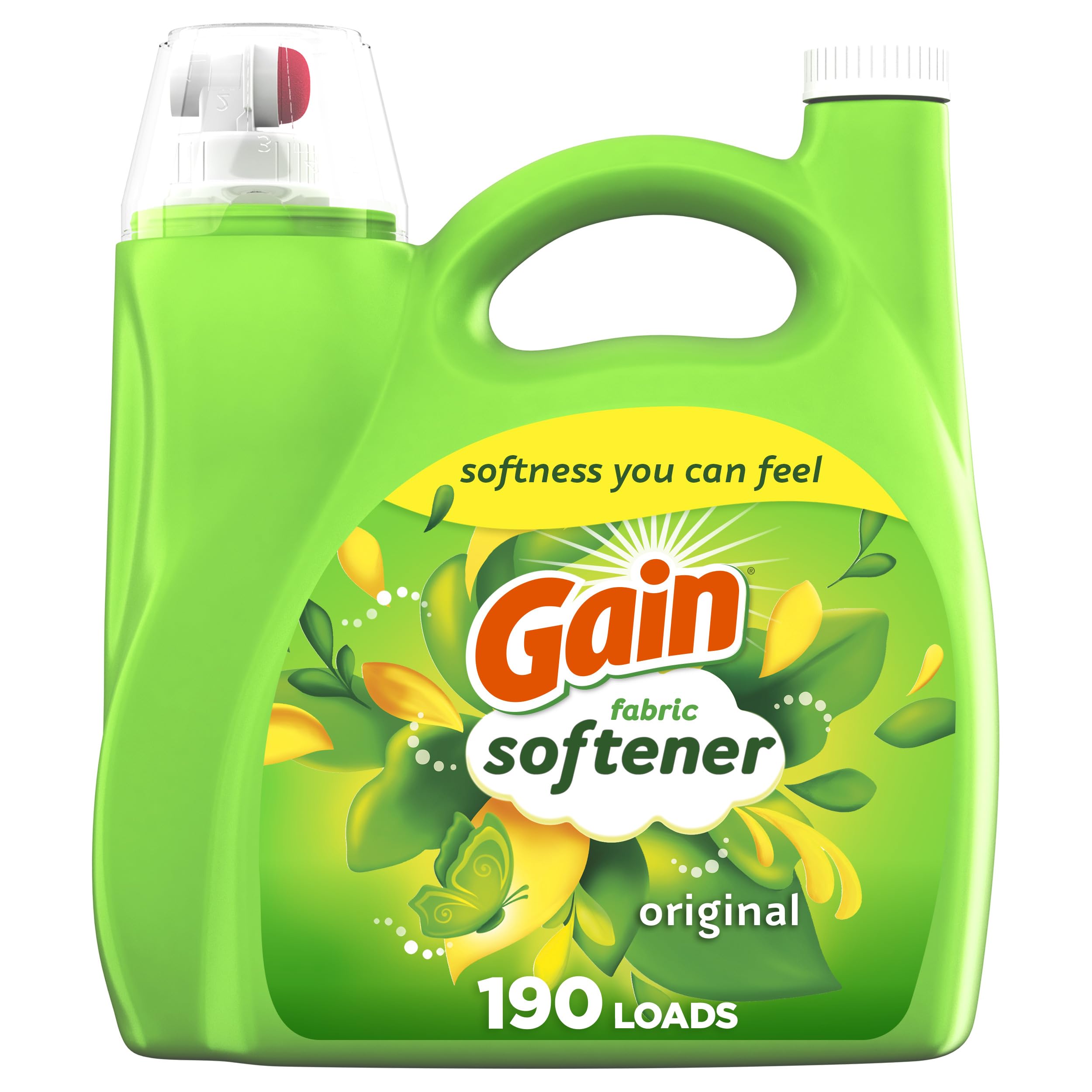 Gain Fabric Softener, Original Scent, 140 fl oz, 190 Loads, HE Compatible, Packaging may vary