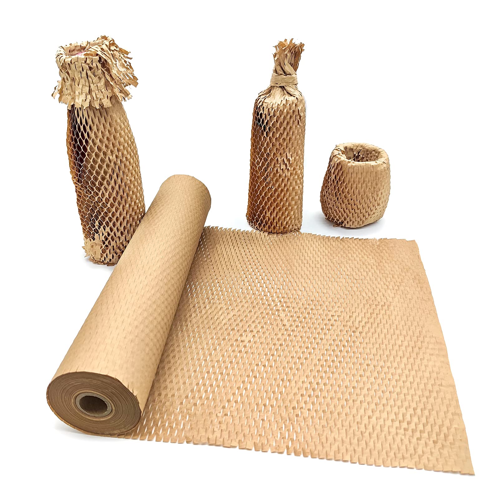 Waben-Packpapier, 38 cm x 40 m Packpapier-Ersatz für Luftpolsterfolie zum Umzug, Versand und Verpacken, recycelbares Umzugszubehör, schützende Luftpolsterfolienrolle
