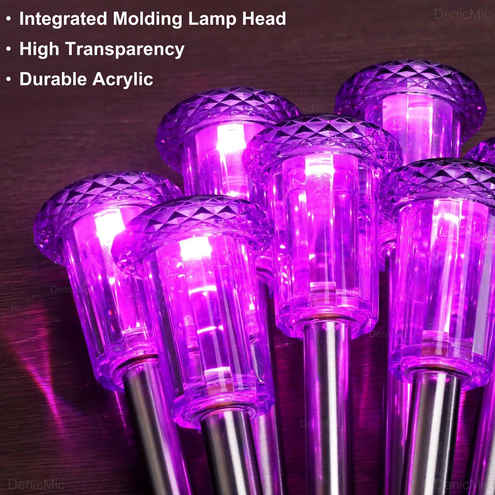 DenicMic Halloween Solar Lights Outdoor 10 Pack Purple LED Waterproof Yard Garden Patio Backyard Pathway Walkway Landscape Path Lawn Outside Halloween Decorations Outdoor