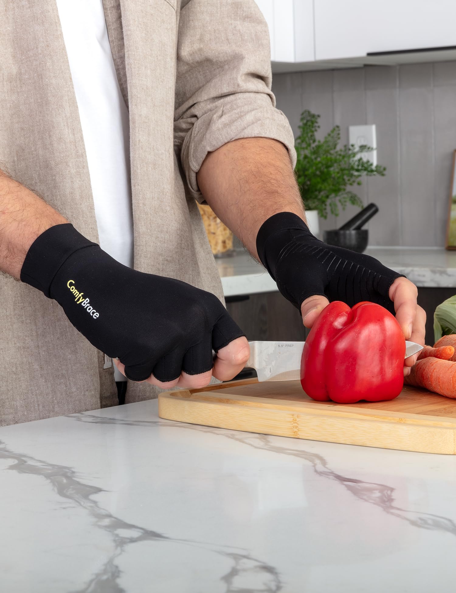 ComfyBrace Copper Infused Compression Arthritis Gloves for Hand & Finger Relief from pain/swelling caused by Rheumatoid Arthritis, Carpal Tunnel, Tendonitis and Poor Circulation, Fits Men & Women