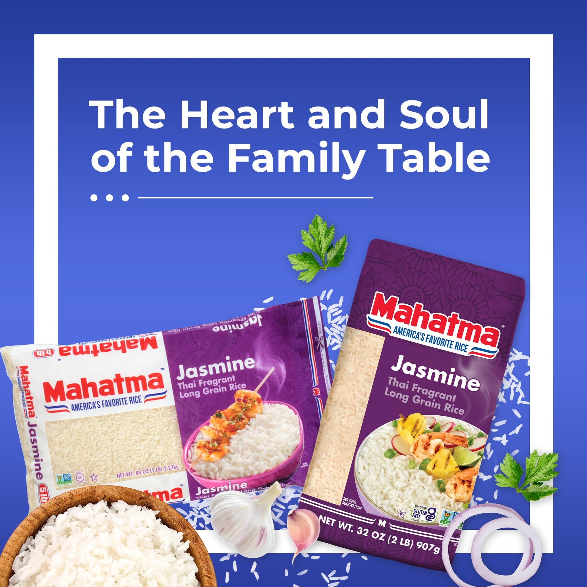 Mahatma Jasmine Rice, 5lb Bag of Rice, Thai, Indian, or Cambodian Fragrant Flavored Rice, Stovetop or Microwave Rice