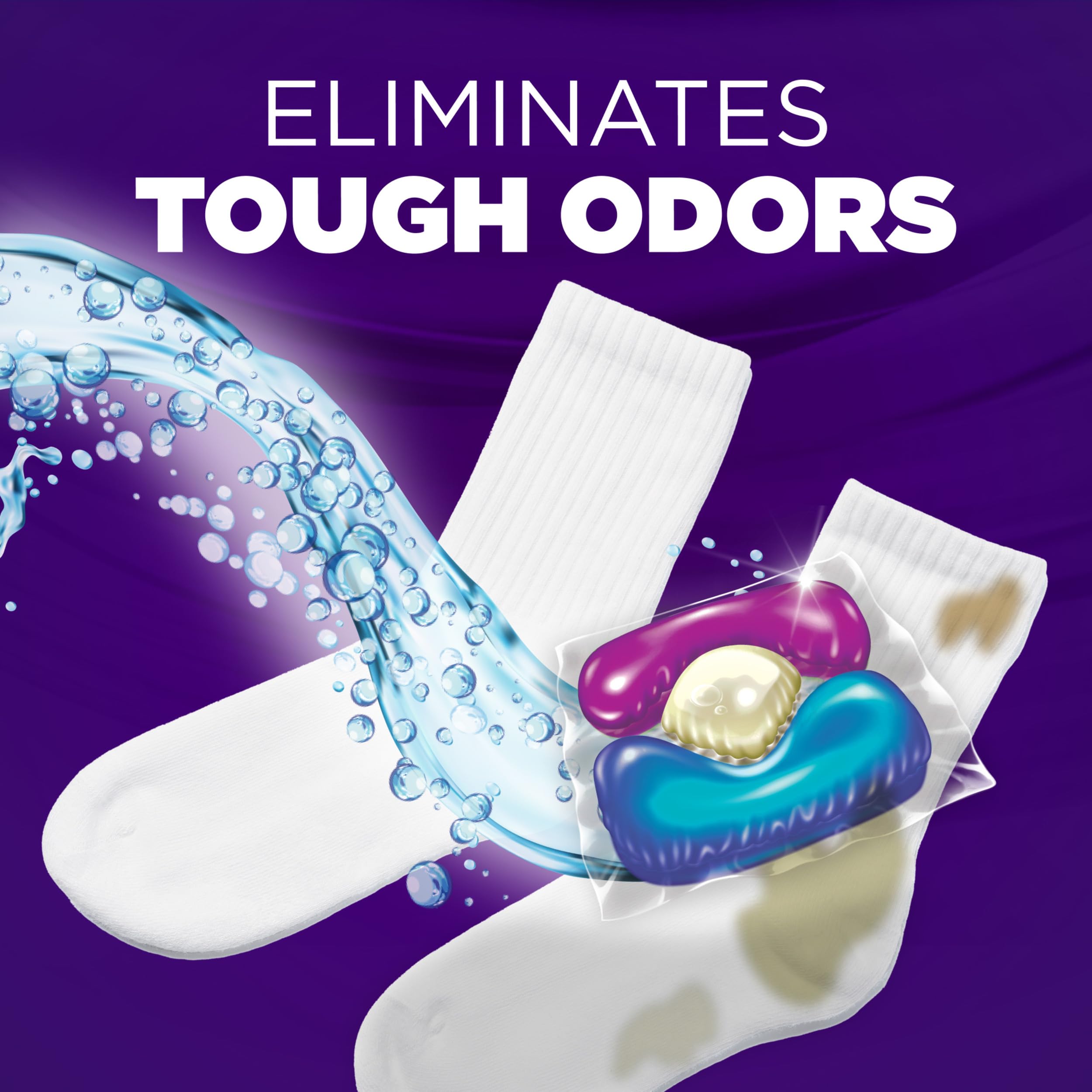 ARM & HAMMER Plus OxiClean with Odor Blasters 5-in-1 Laundry Detergent Power Paks, Laundry Odor Remover, Eliminates Odors, Attacks Stains, Fresh Burst Scent, 42 Count​