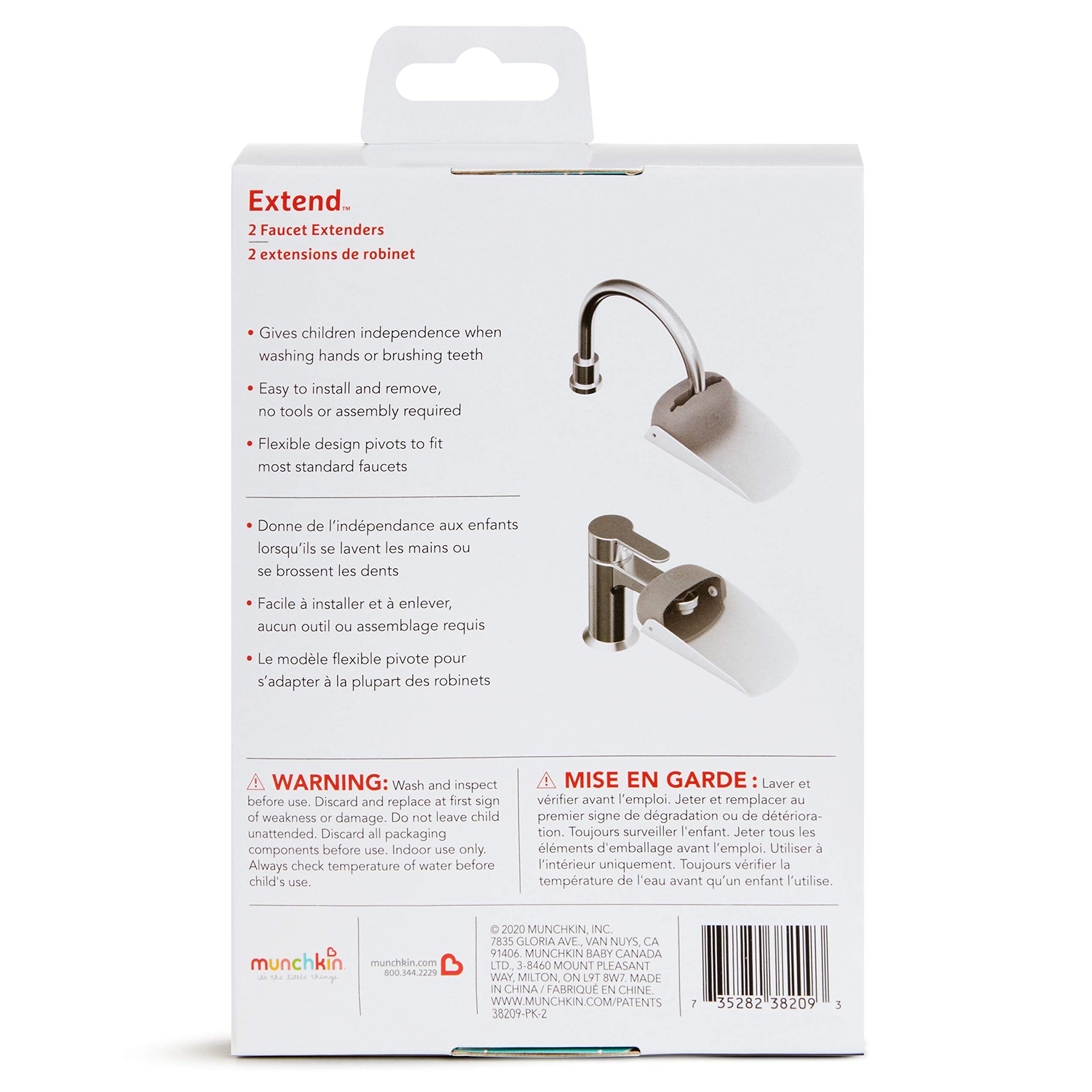 Munchkin® Extend™ Faucet Extender, 2 Count (Pack of 1)