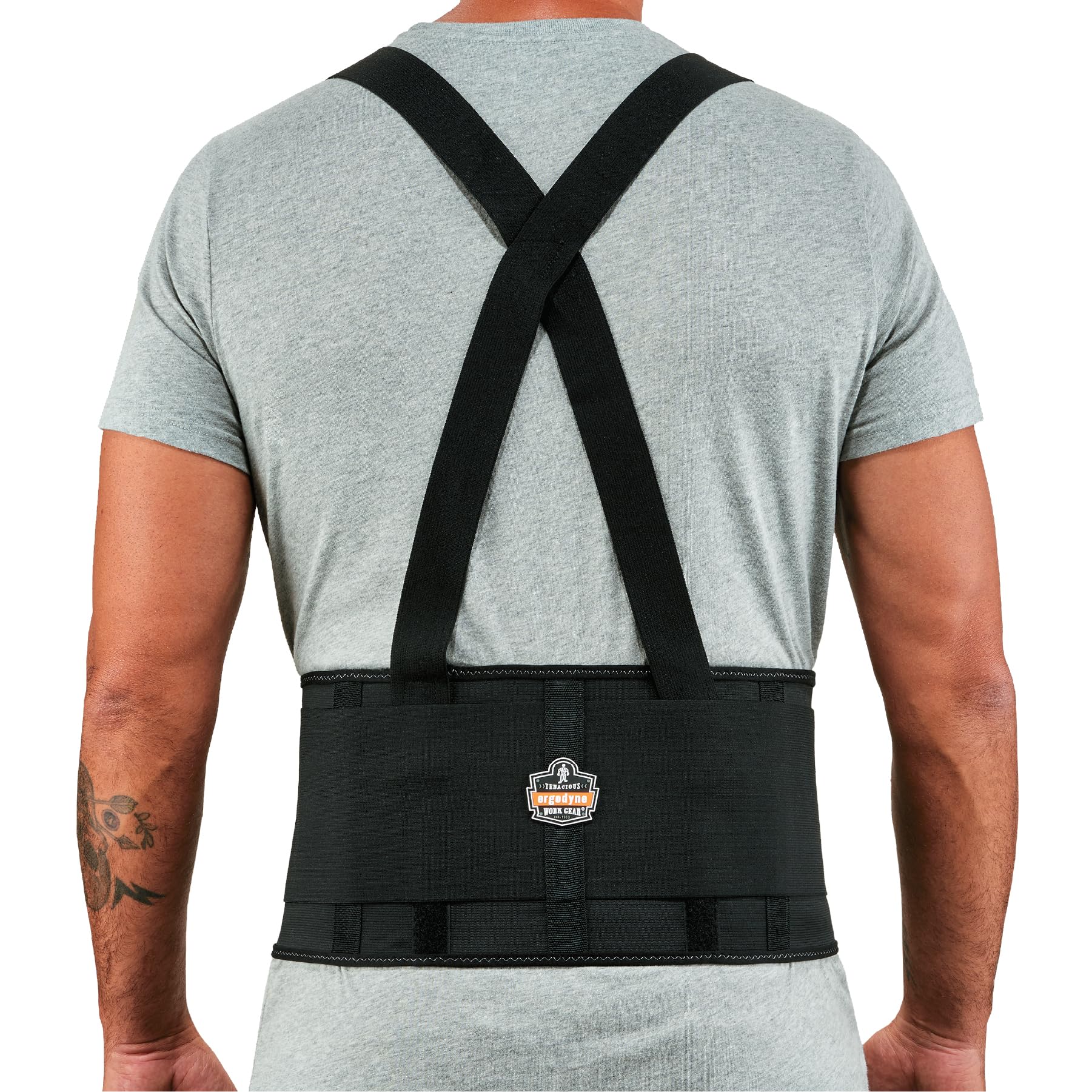 حزام دعم الظهر Ergodyne ProFlex 1650، مرن 7.5 بوصة، قابل للتعديل، أحزمة قابلة للإزالة، كبير