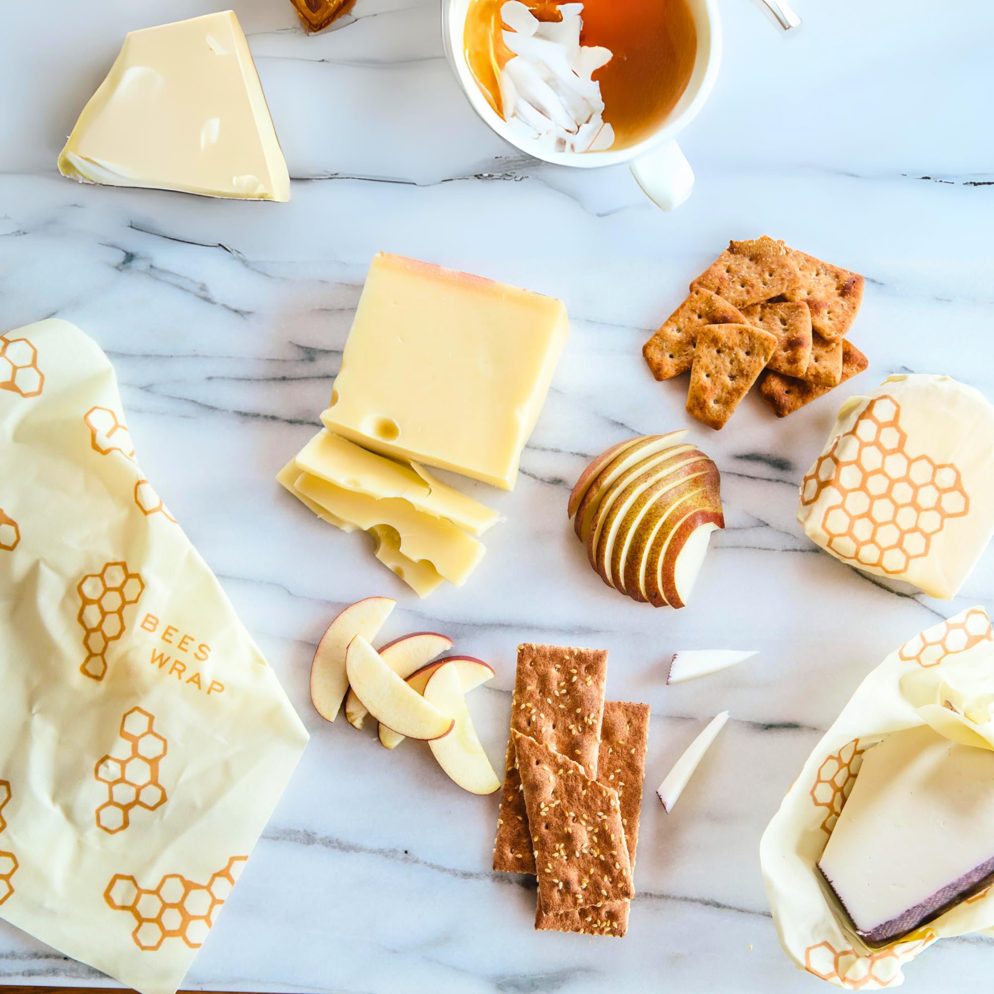 Bee's Wrap Beeswax Wraps for Food - Honeycomb Cut to Size 14x52" Wax Paper Roll - Made in USA Reusable Waxed Paper & Bowl Covers - Organic & Eco-Friendly Alternative to Aluminum Foil & Plastic Wrap