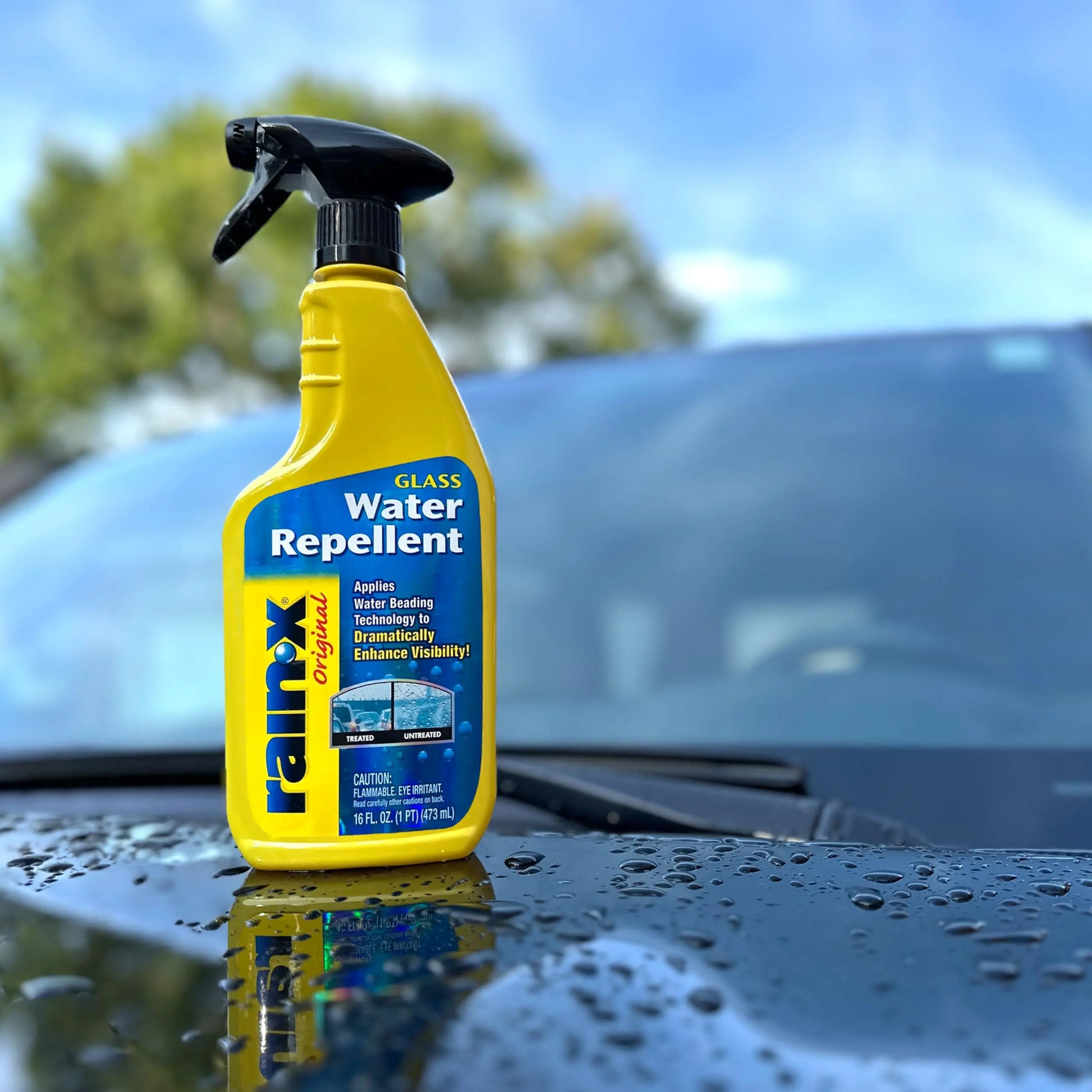 Rain-X 800002250 Glass Treatment Trigger, 16 Fl Oz - Exterior Glass Treatment to Dramatically Improve Wet Weather Driving Visibility During All Weather Conditions