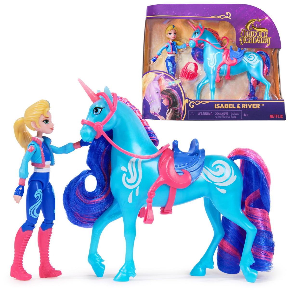 Unicorn Academy, Isabel & River mit 2 Accessoires & Haar-Tool, Puppen & Einhorn-Spielzeuge für Mädchen ab 4 Jahren