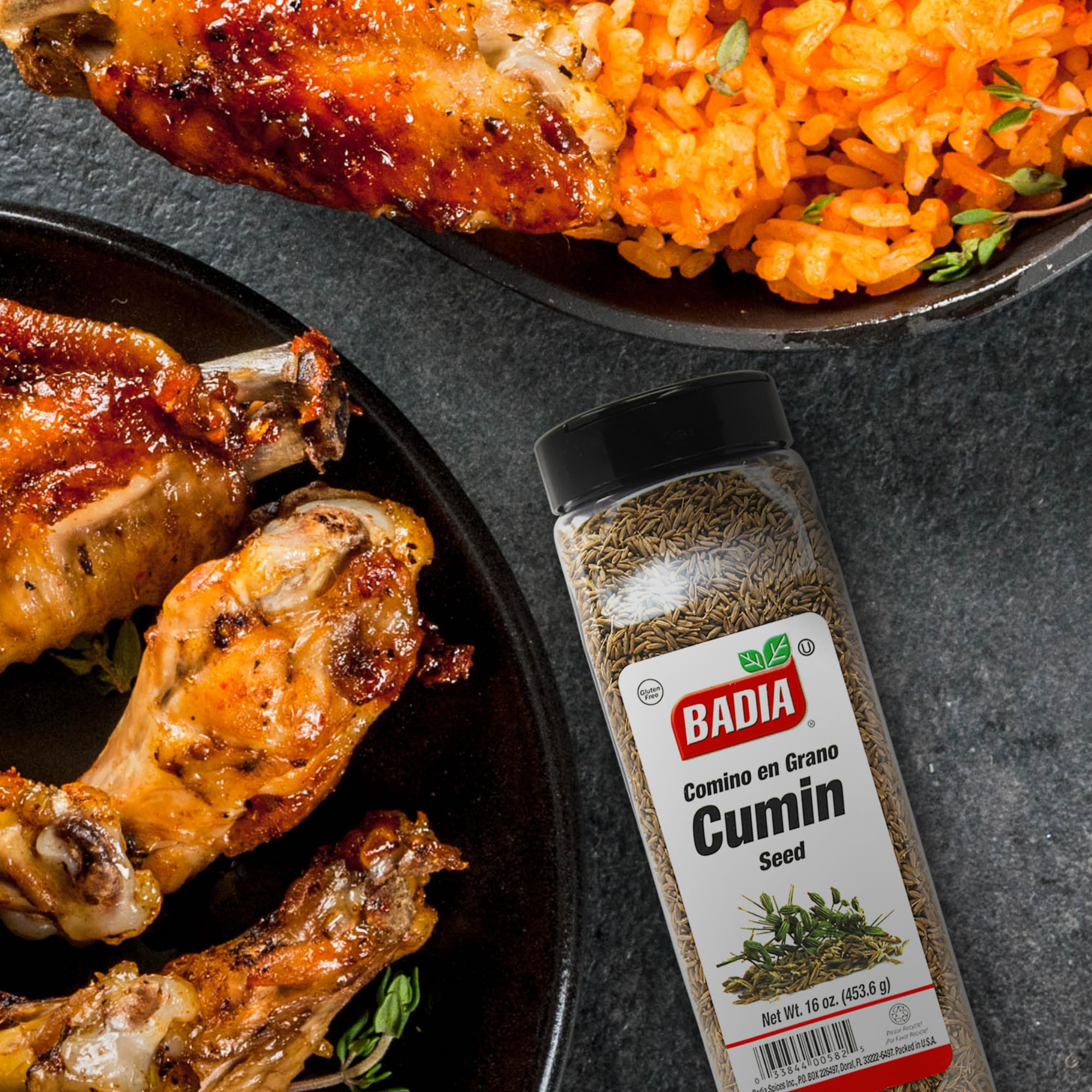 Badia Cumin Seeds, 16 oz - Whole Comino Seeds, Aromatic Flavor for Cooking, Spice Blends & Seasonings
