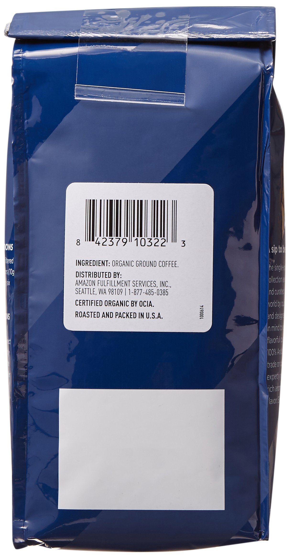 Amazon Fresh Organic Fair Trade Sumatra Ground Coffee, Dark Roast, 12 Ounce