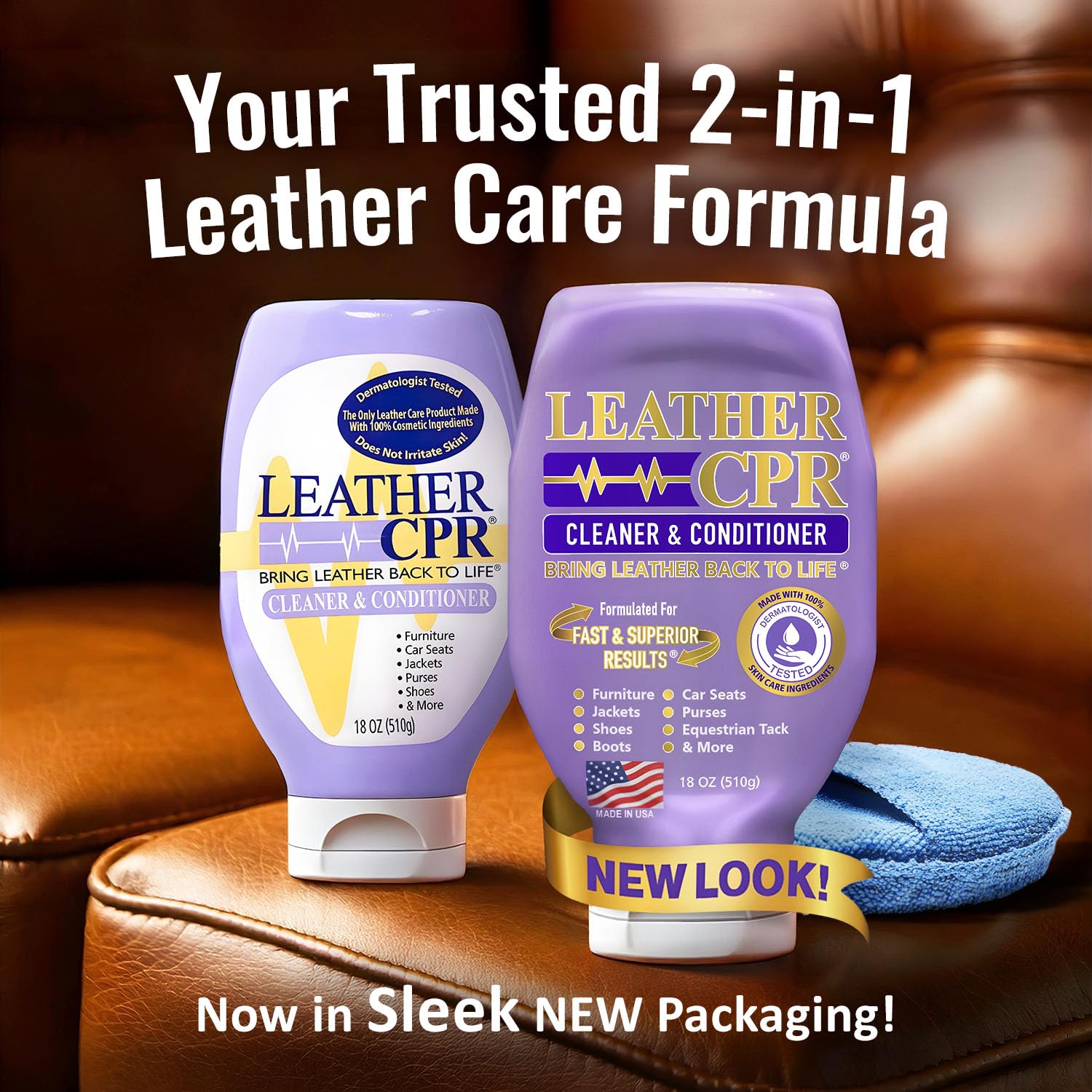 Leather CPR Cleaner & Conditioner 18oz - Cleans, Conditions, Restores & Protects Leather Furniture, Handbags, Car Seats, Interior, Jackets, Boots, Purses, Shoes, Couch, Saddles, Tack & More